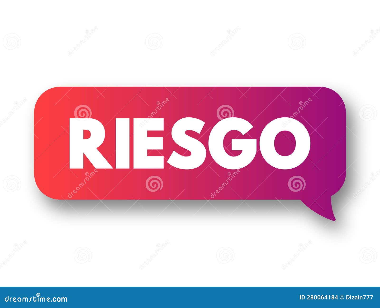 riesgo (spanish words for risk) text quote message bubble, concept background