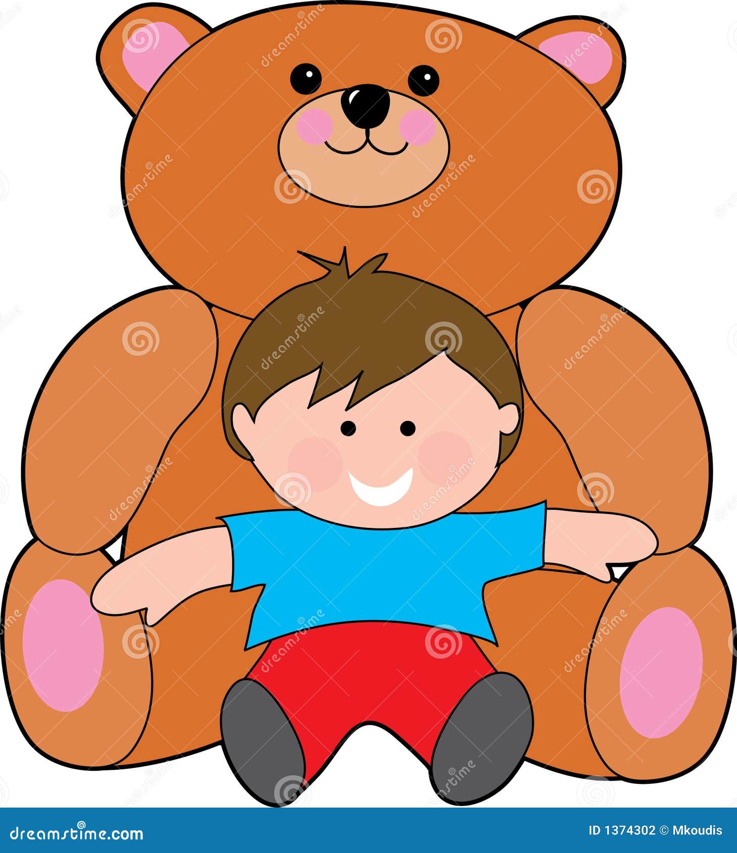 Riesiger Teddybär vektor abbildung. Illustration von kinder - 1374302