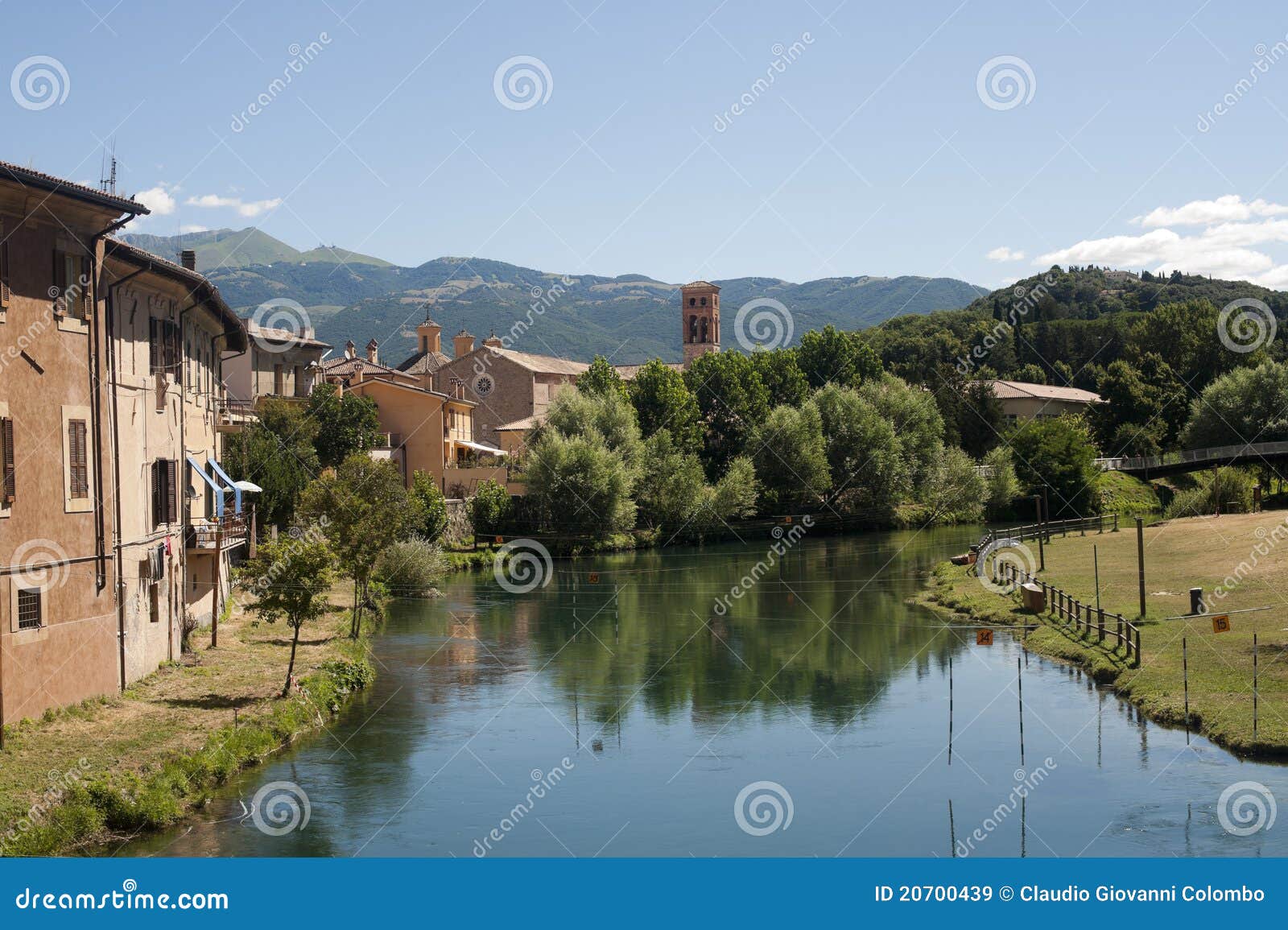 rieti (italy) - buildings on the river