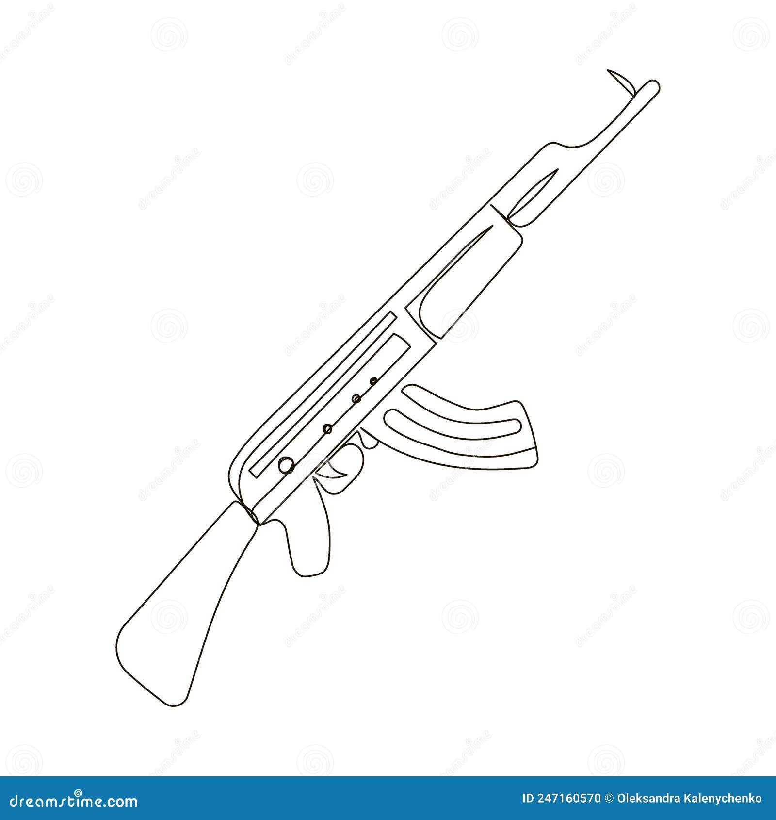 Rifle Continuous Line Drawing. One Line Art of Weapon, Firearms, Machine Gun,  Repeating Arms, War, Army, Military Stock Illustration - Illustration of  shotgun, line: 247160570