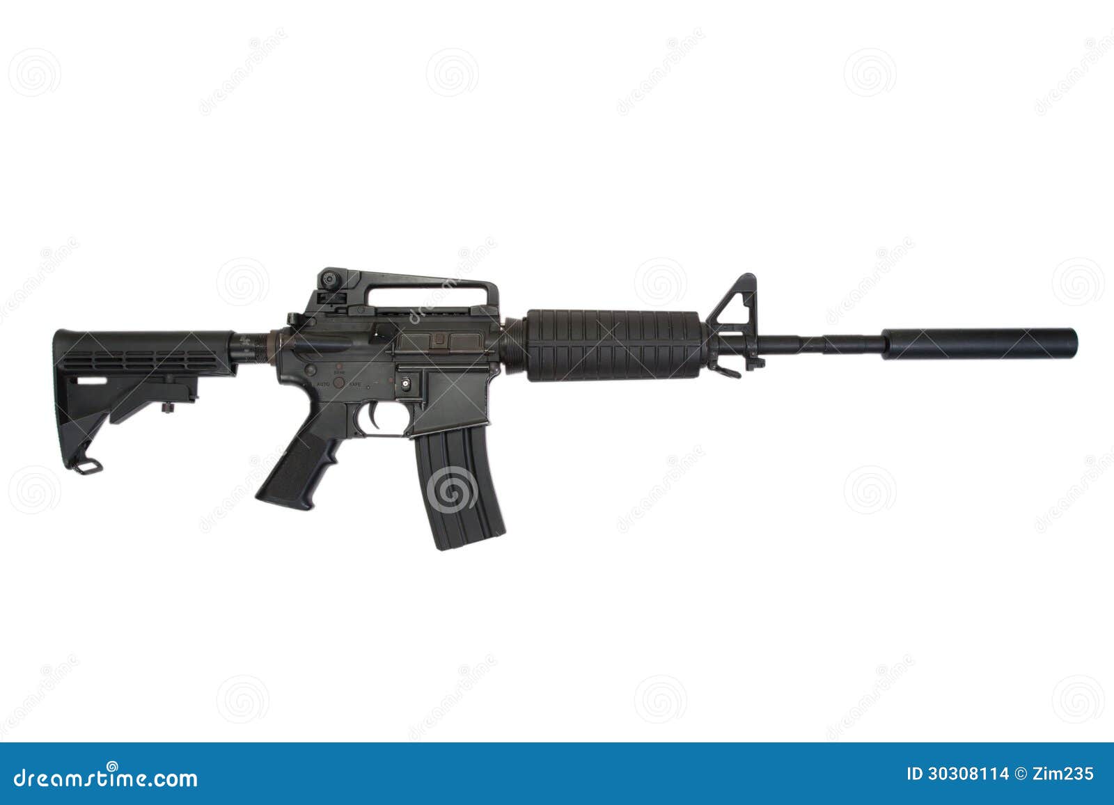 Rifle with Silencer Isolated Stock Photo - Image of soldier, forces