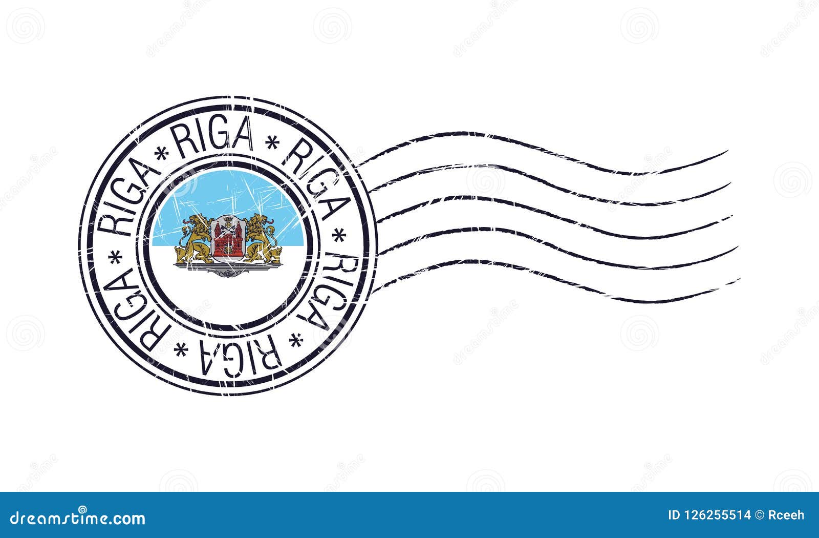 Riga City Grunge Postal Rubber Stamp Stock Vector - Illustration of ...