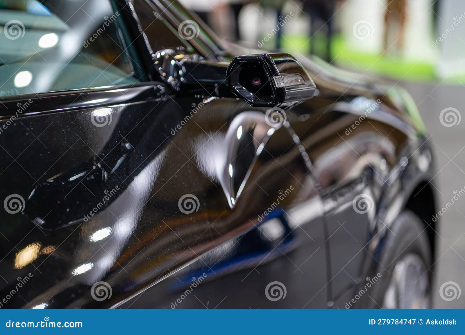 Electric Audi Q8 Etron SUV Car Side Mirror Camera in Closeup Editorial Photography Image of