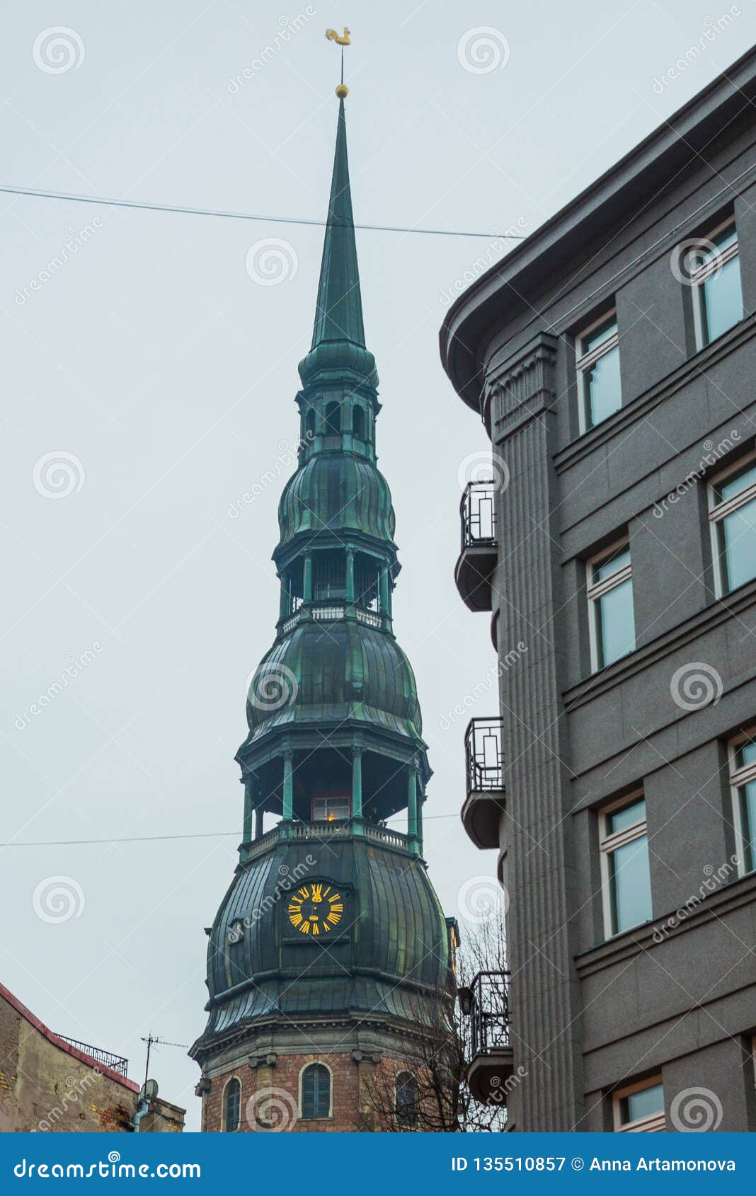 Riga, Latvia: Spire Church of St. Peter is One of the Symbols and One ...