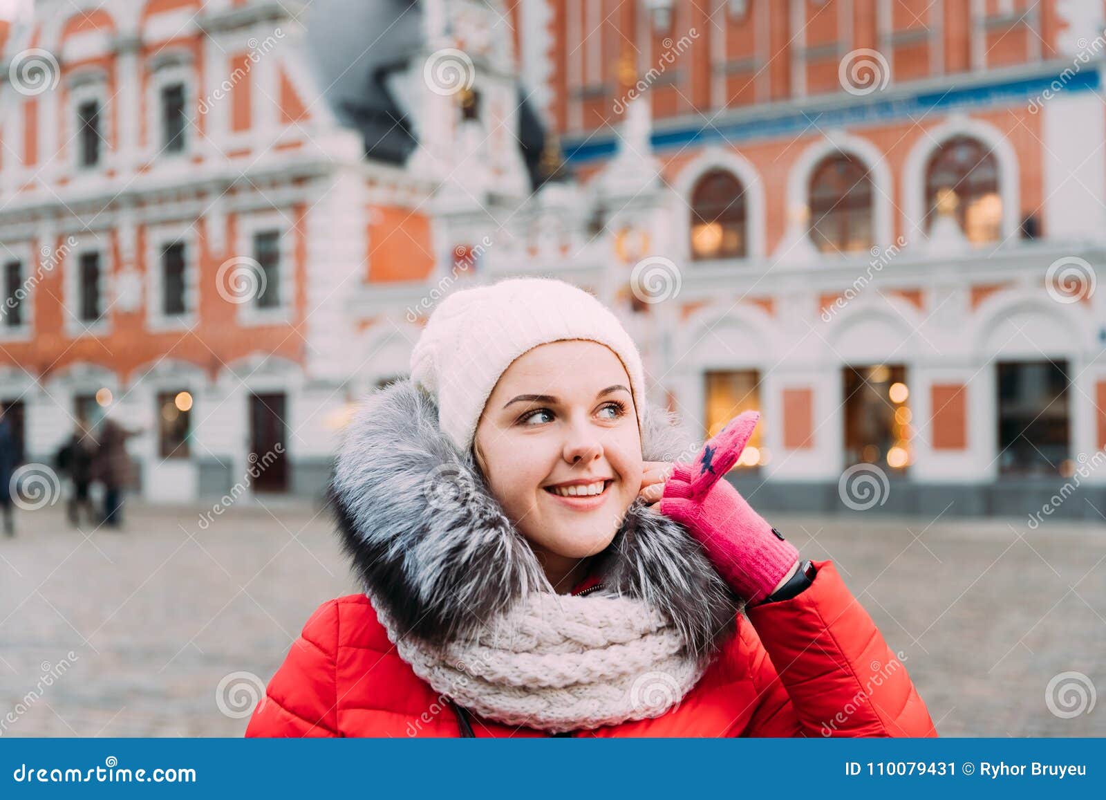 Riga, Latvia. Young Beautiful Pretty Caucasian Girl Woman Dresse Stock ...