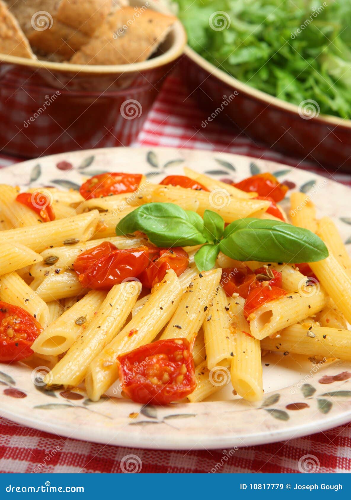 Rigatoni Pasta with Roasted Cherry Tomatoes Stock Image Image of