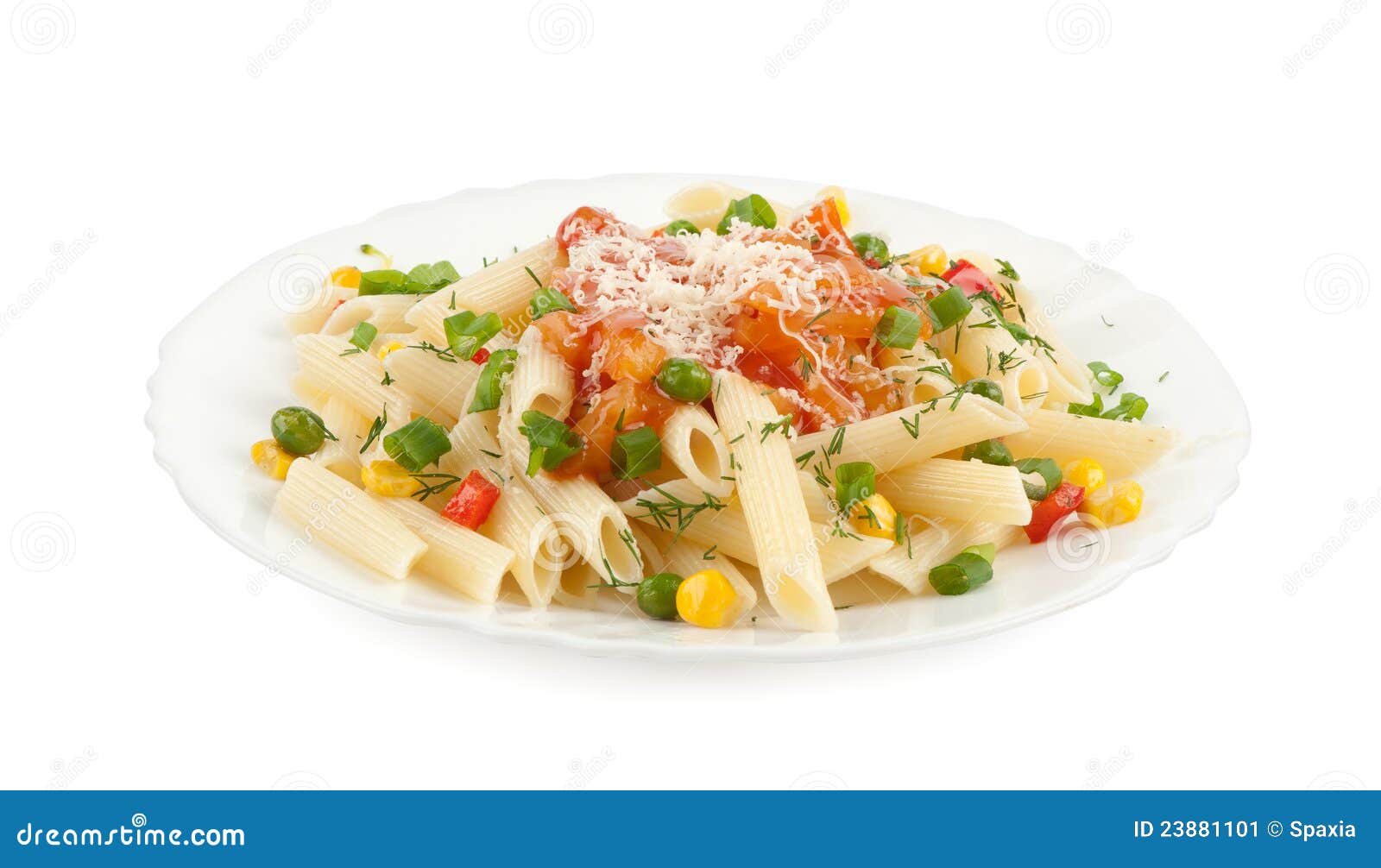 Rigatoni Pasta with Vegetables Stock Image Image of plate, rigatoni
