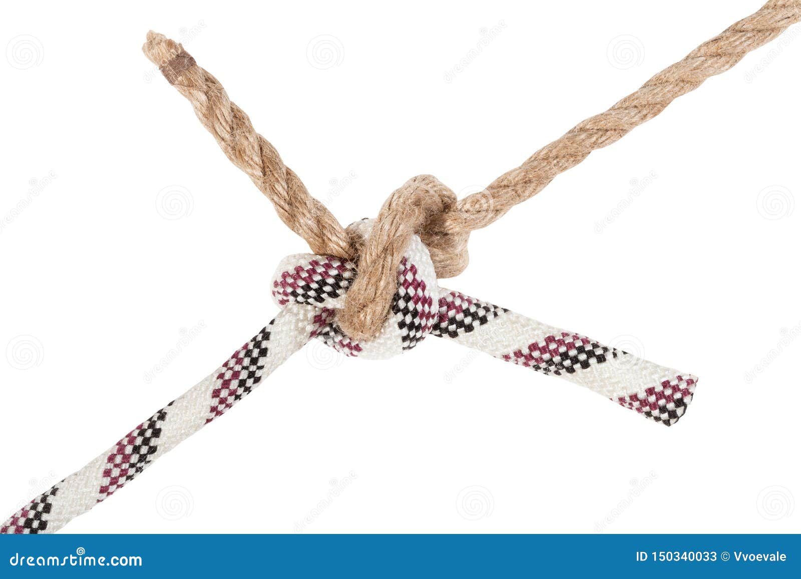 Rigger`s Bend Knot Joining Two Ropes Close Up Stock Image Image of