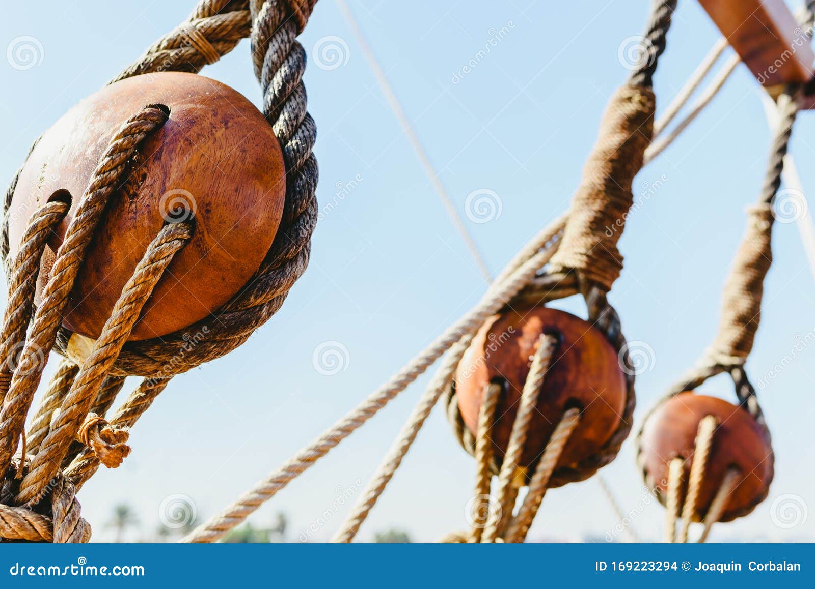 Rigging and Ropes on an Old Sailing Ship To Sail in Summer Stock Photo -  Image of port, ancient: 169223294