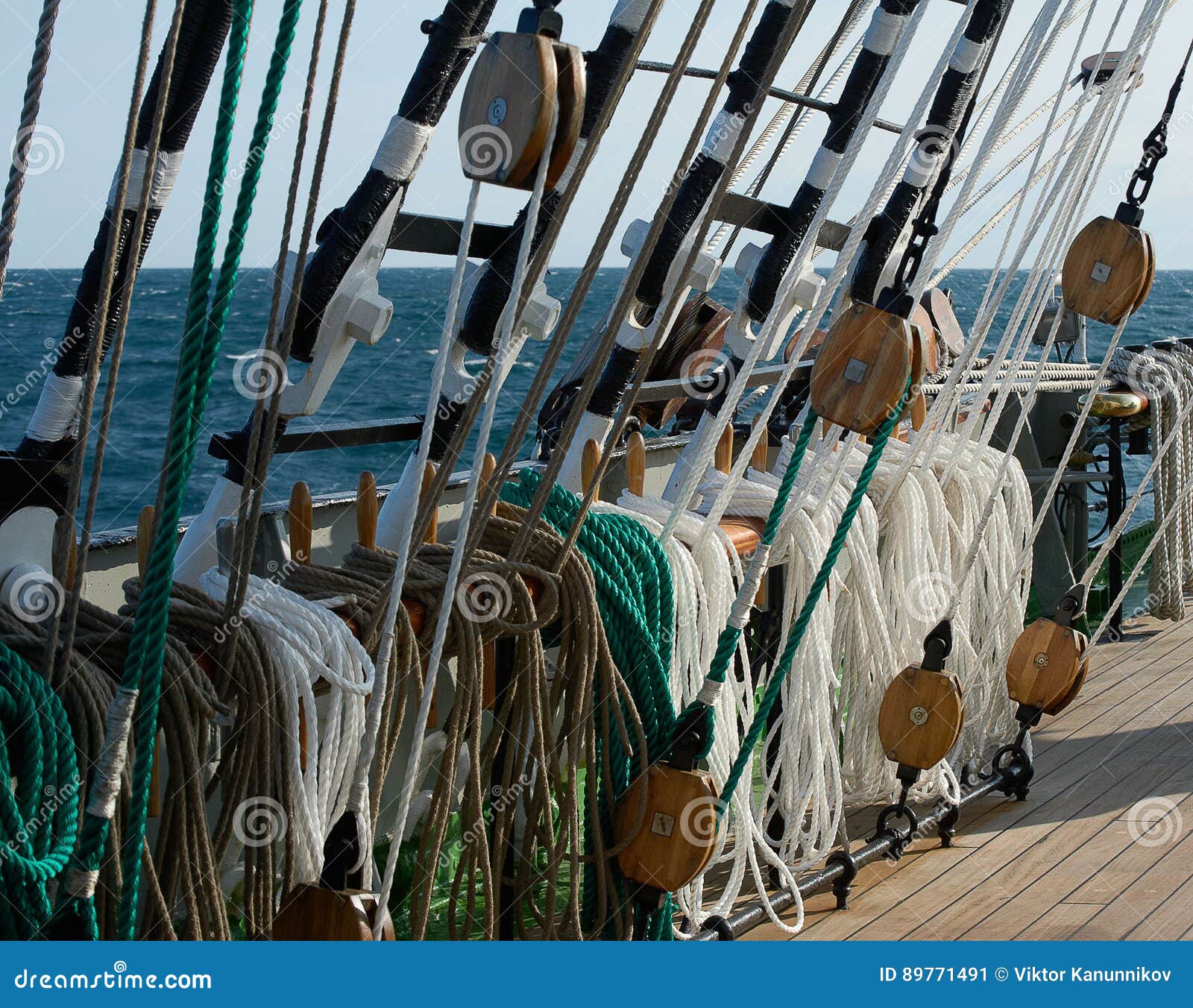 Rigging of a sailing ship stock image. Image of nautical 89771491
