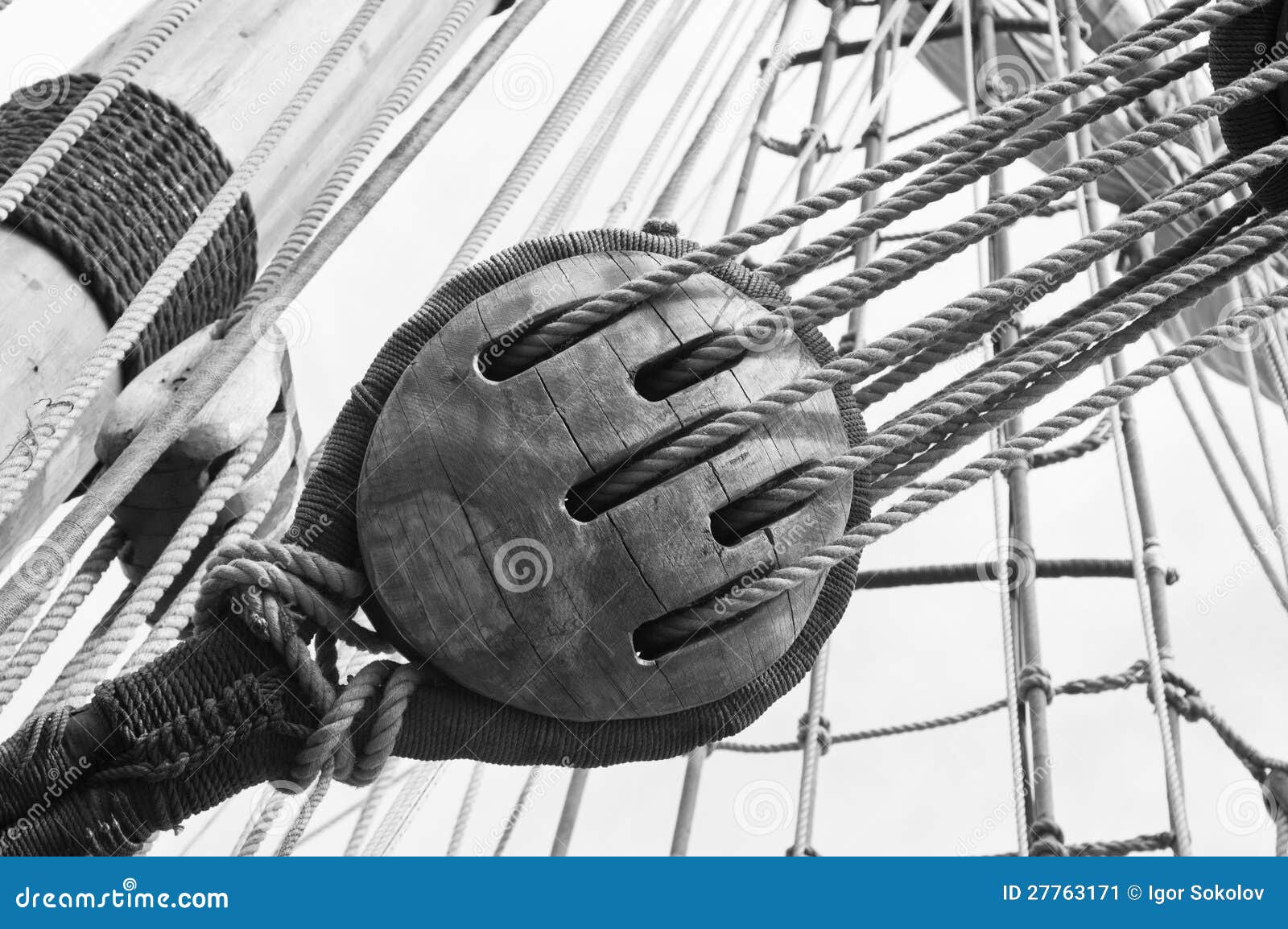 Rigging of a Sailing Vessel Stock Image Image of nautical, rope 27763171