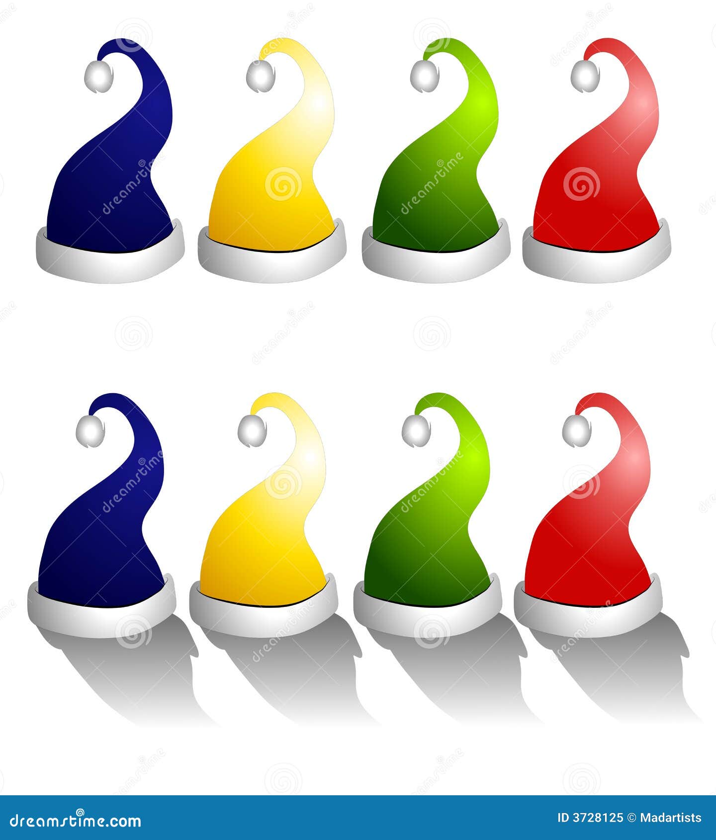 Righe Dei Cappelli Del Babbo Natale Isolati Illustrazione Di Stock