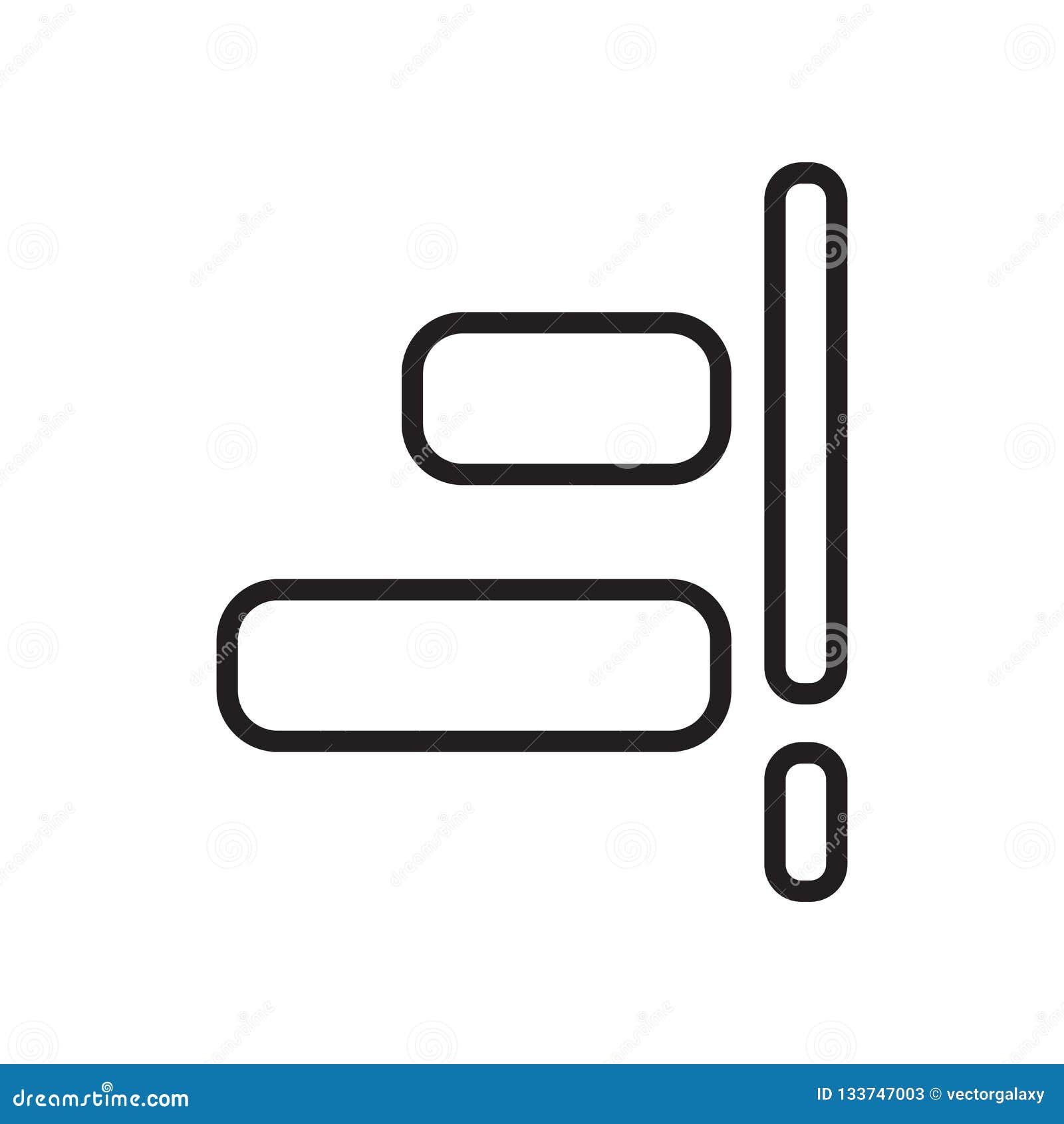 Right Align Icon Vector Sign and Symbol Isolated on White Background