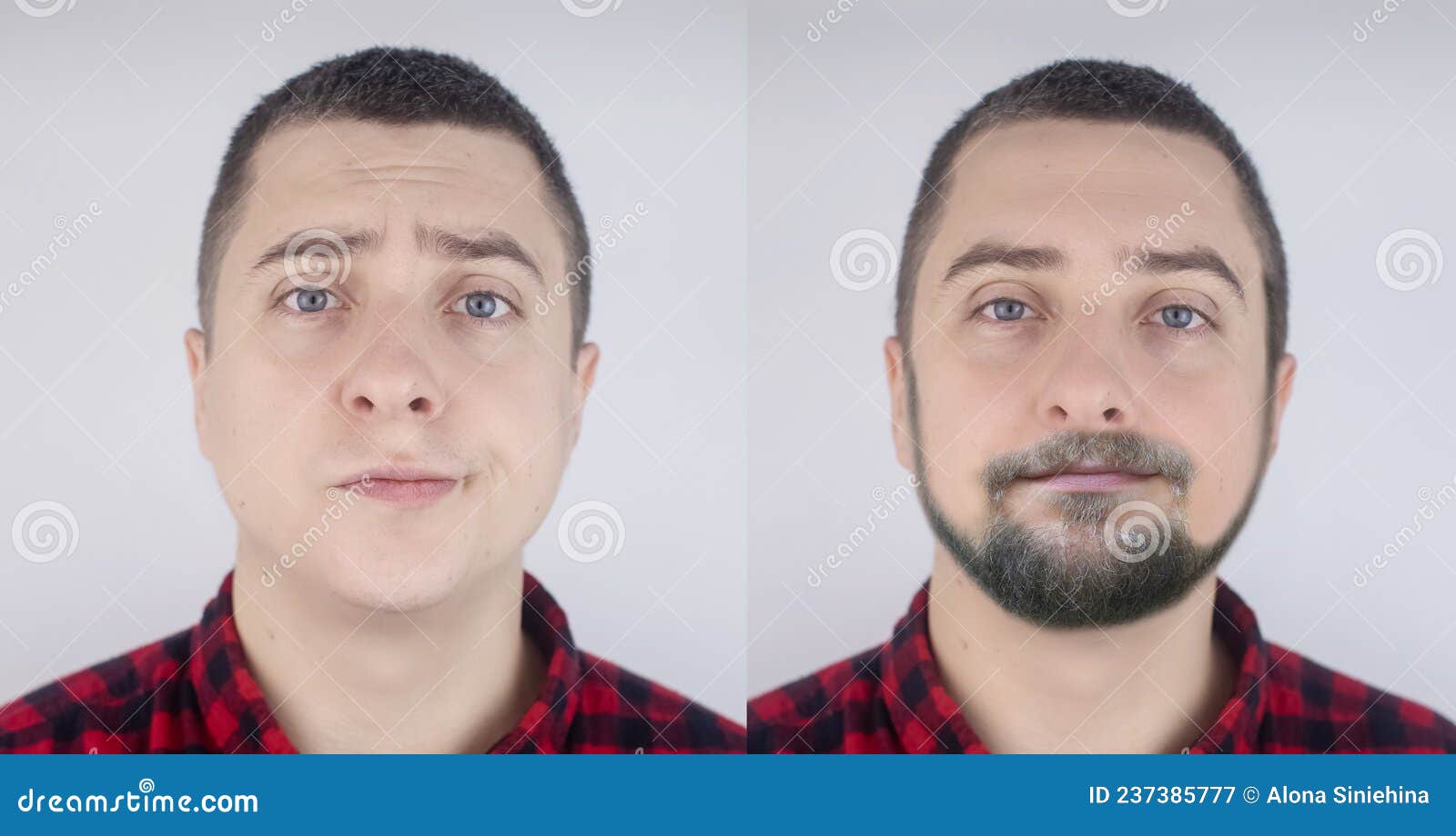 Before and after. on the Left is a Man without Facial Hair. on the Right, the Guy Has Grown a Beard and Mustache. the Concept of Stock Image - Image of luxury, Before and after. on the Left is a Man without Facial Hair. on the Right, the Guy Has Grown a Beard and Mustache. the Concept of Stock Image - Image of luxury,