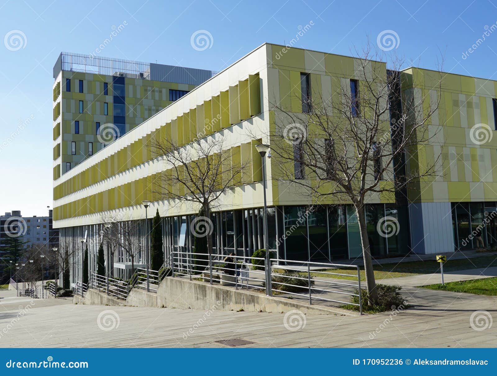 University Campus in Croatian Town of Rijeka and View To the Yellow  Building of Faculty of Humanities and Social Sciences Editorial Photo -  Image of architecture, academy: 170952236