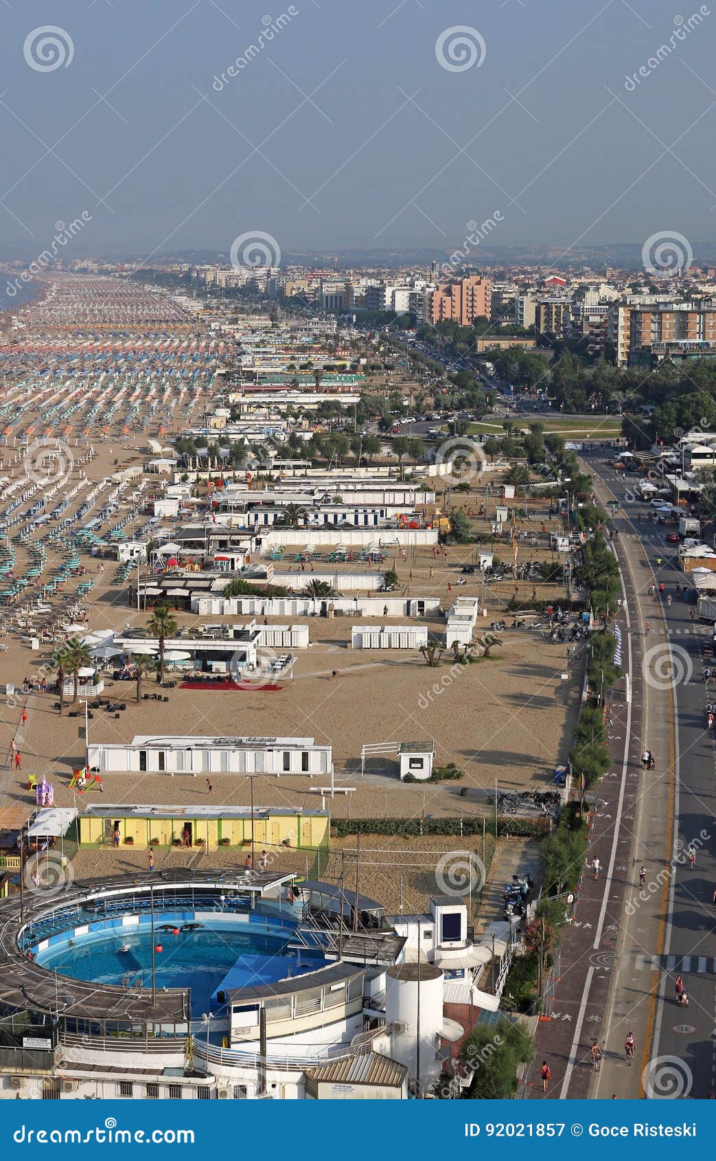 rimini city and beach adriatic sea