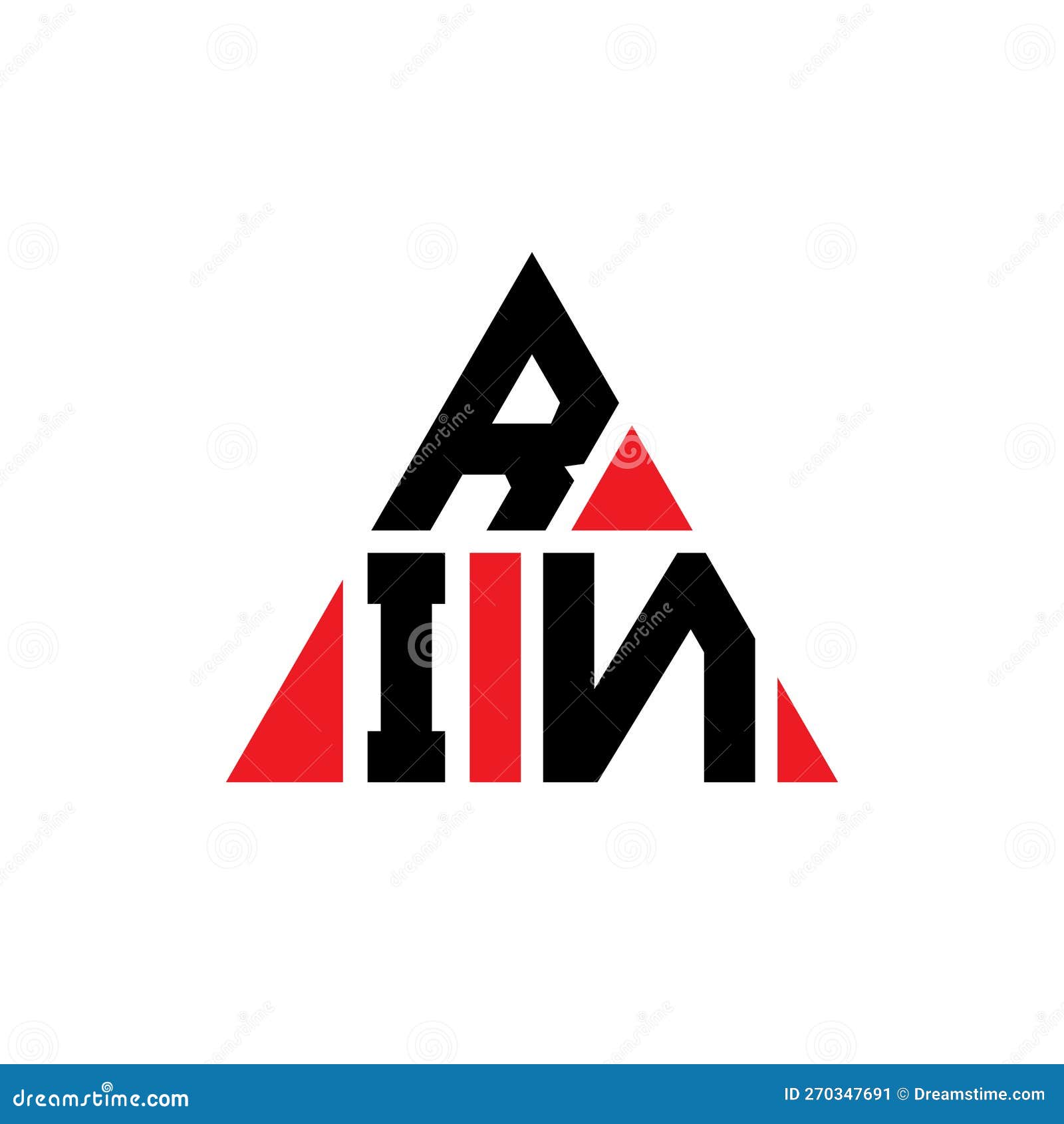 rin triangle letter logo  with triangle . rin triangle logo  monogram. rin triangle  logo template with red