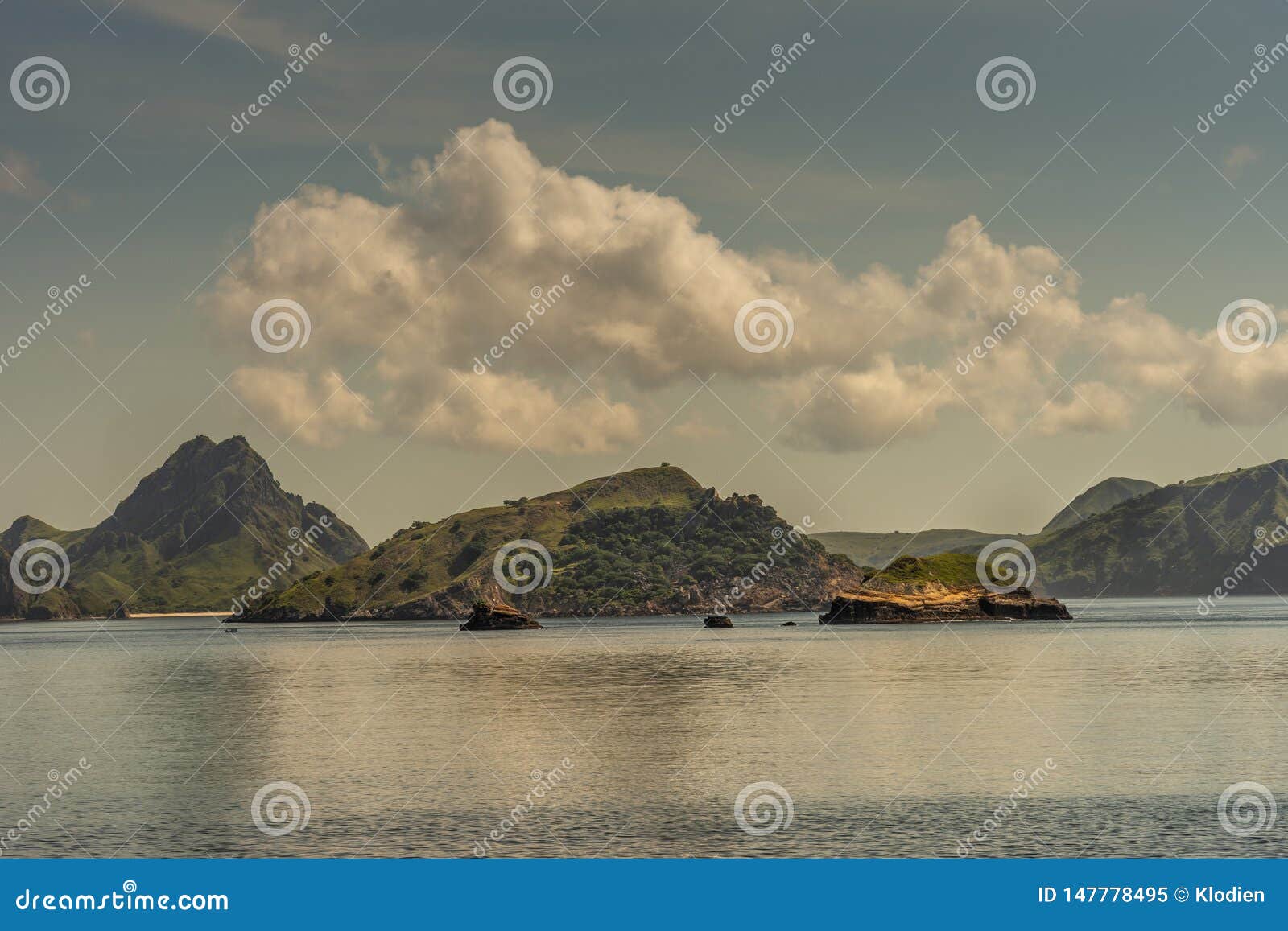 islets and beaches on rinca island westside coast, indonesia