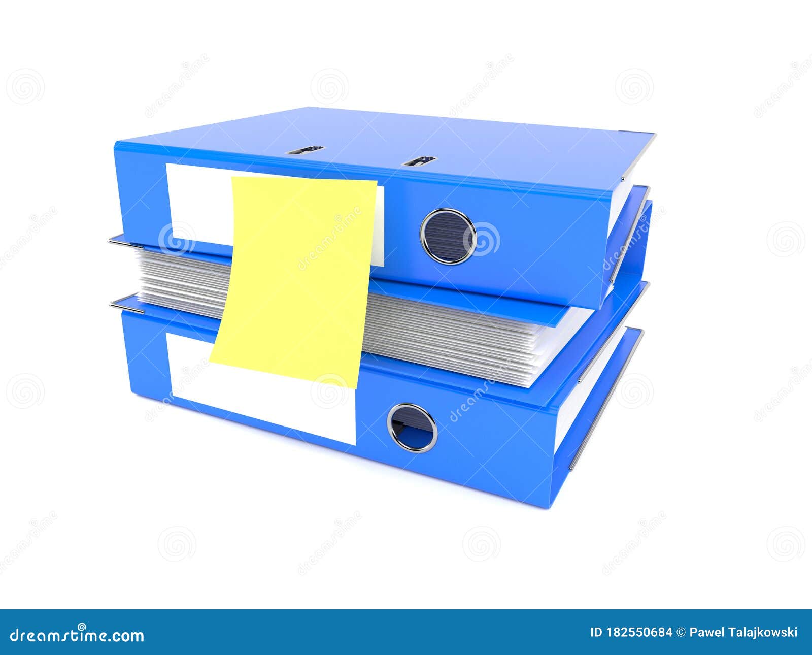 Ring Binders with Blank Yellow Sticker Stock Illustration Illustration of isolated, folder
