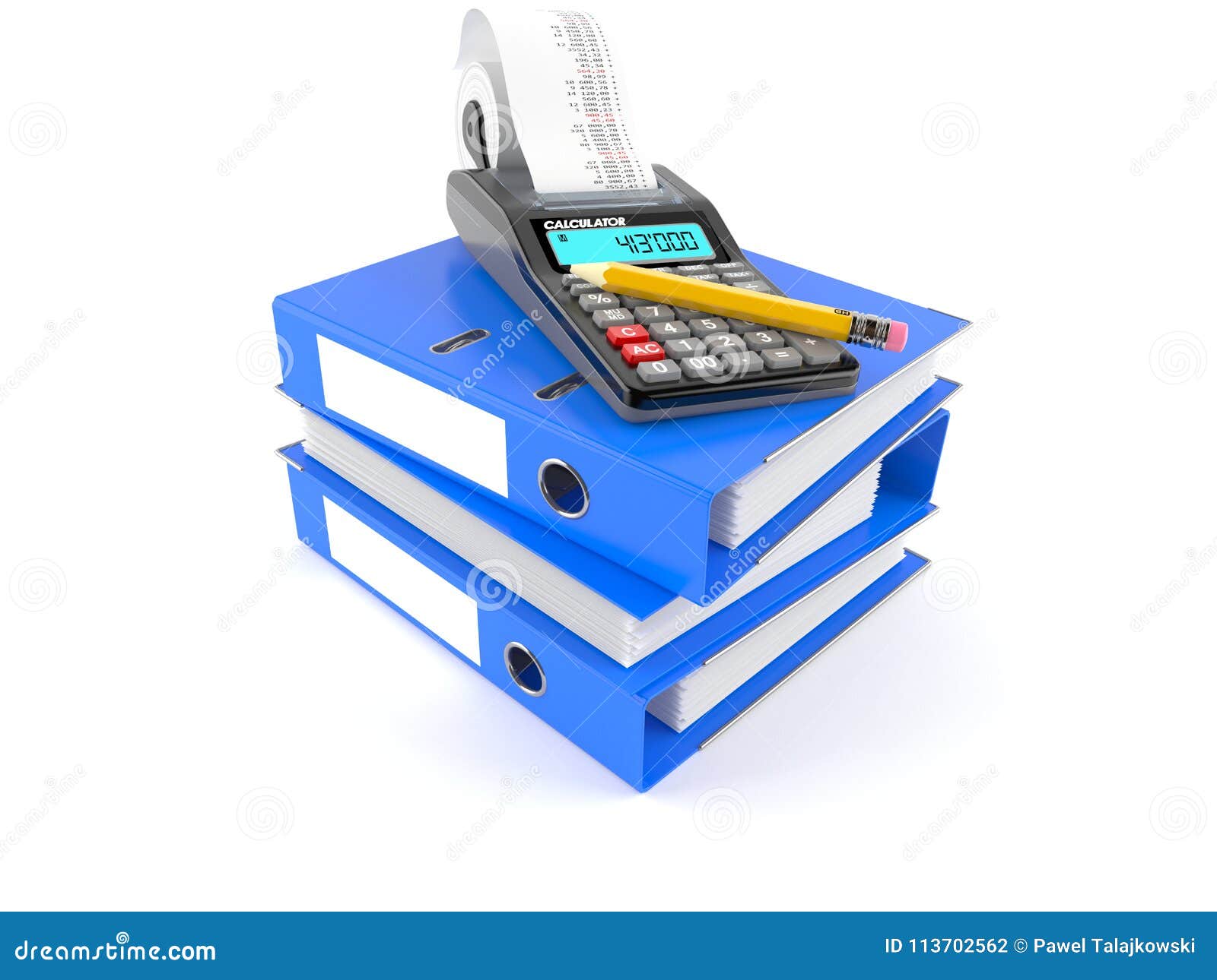 Ring Binders with Calculator Stock Illustration Illustration of