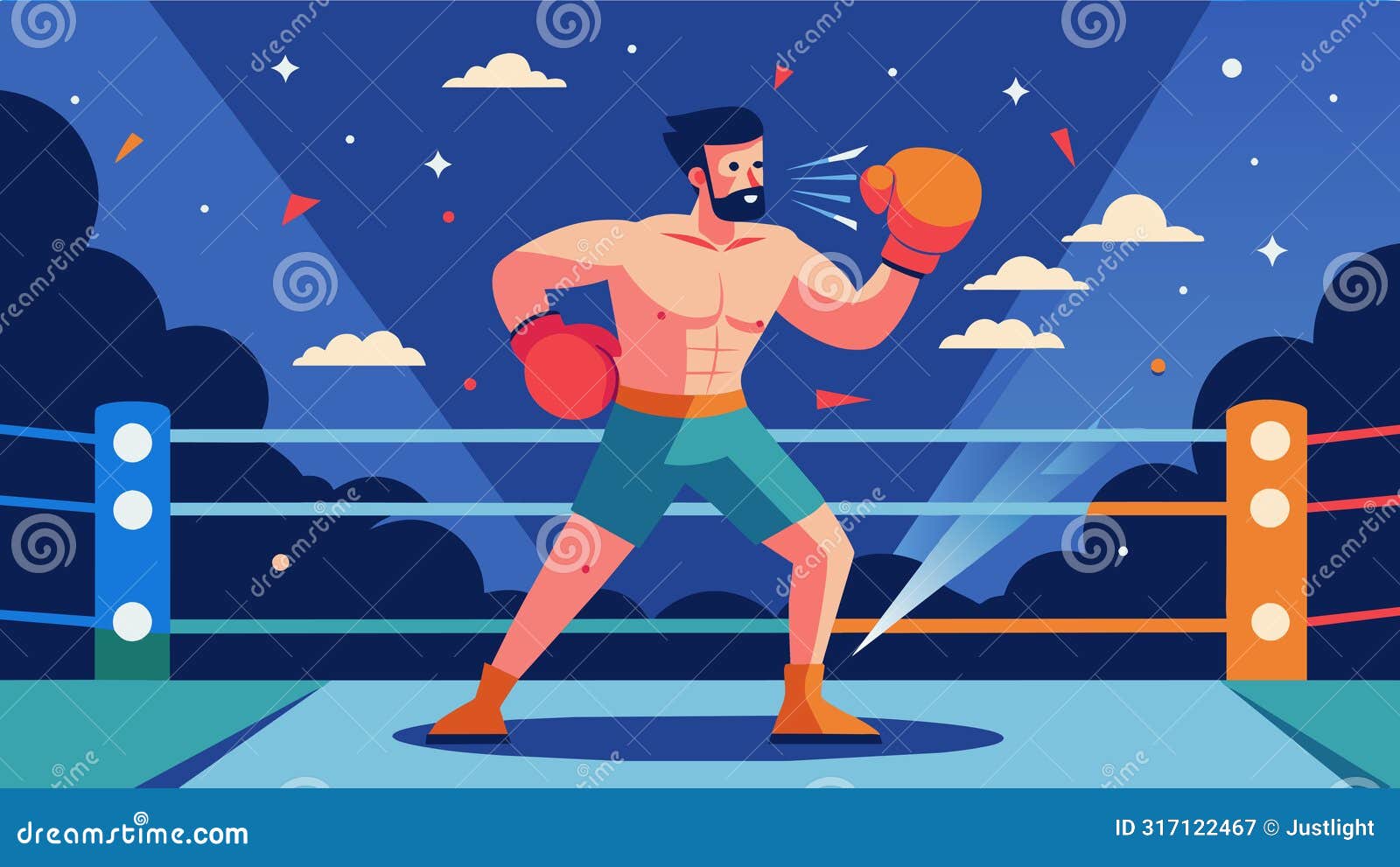 in the ring a boxer maintains a calm and composed demeanor as he dodges and weaves his mind focused on outsmarting his