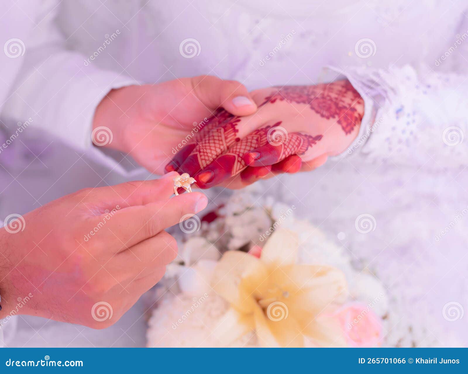 The Ring Exchange Ceremony of a Malaysian Wedding Stock Photo Image
