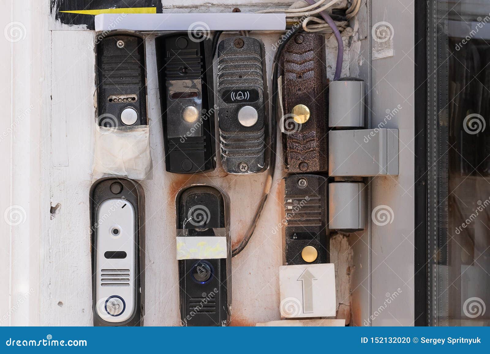 Ring Intercom Outdoors on White Plastered Wall with Call and Camera. Close  Up Stock Photo - Image of video, safety: 152132020