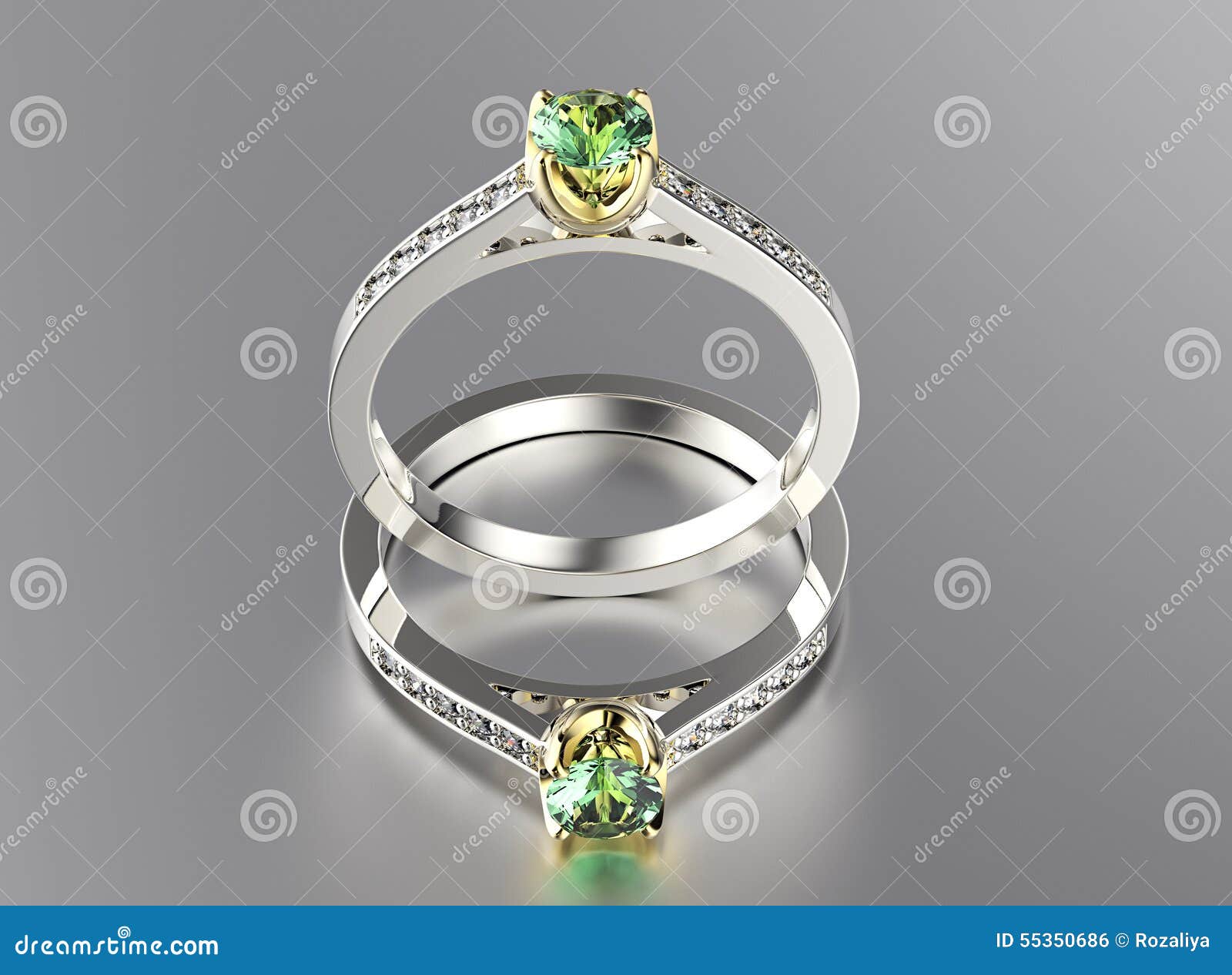 Ring mit Diamanten Gold-und Silber-schwarzer Gewebe-Schmucksache-Hintergrund