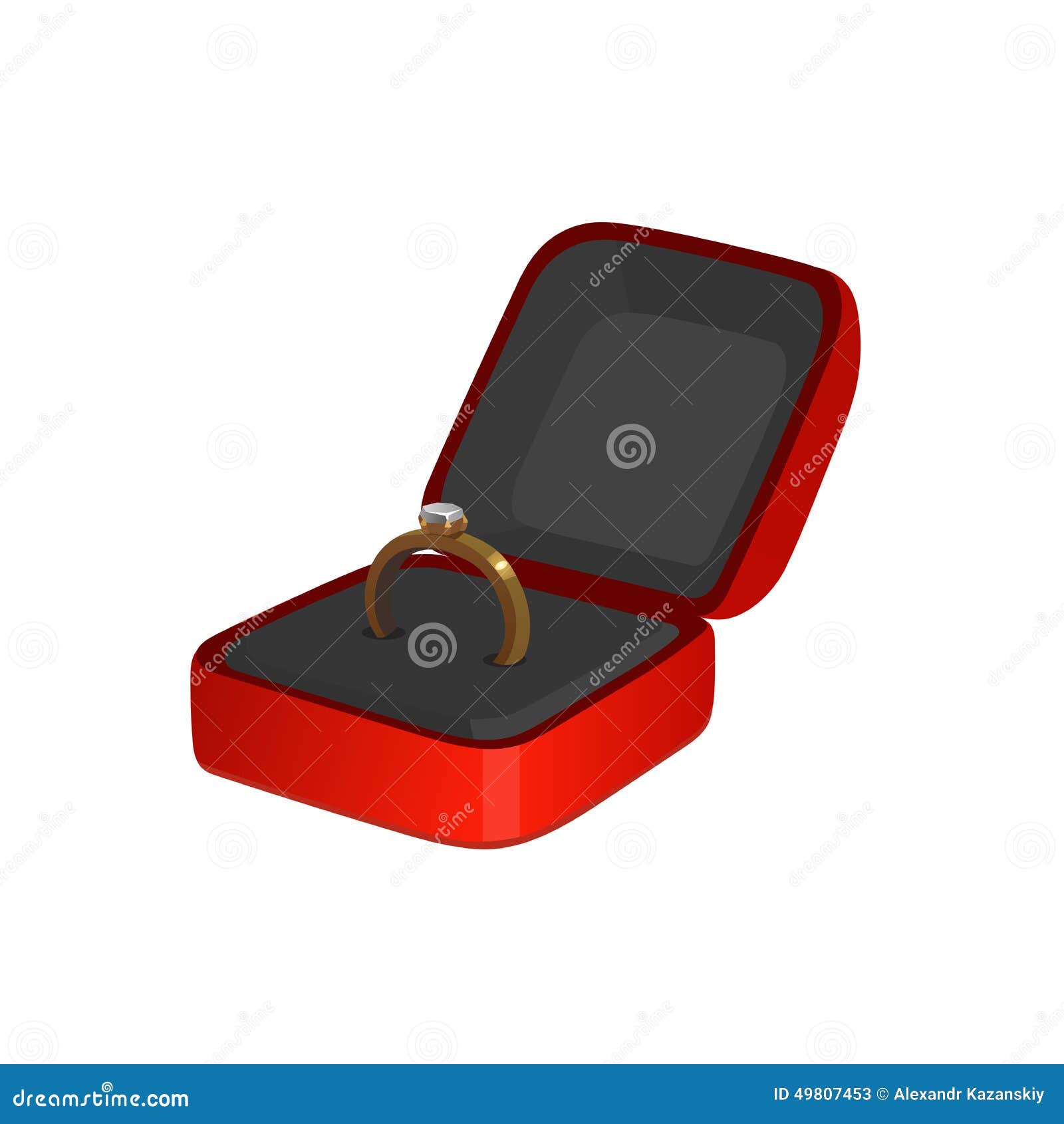 Ring in a red box stock vector. Illustration of gift - 49807453