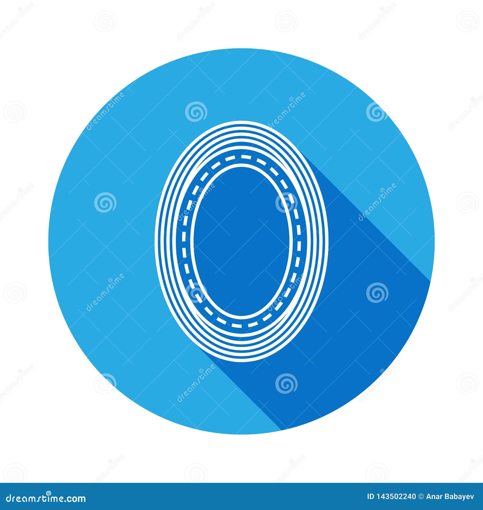 Ring Road Icon with Long Shadow. Element of Racing for Mobile Concept