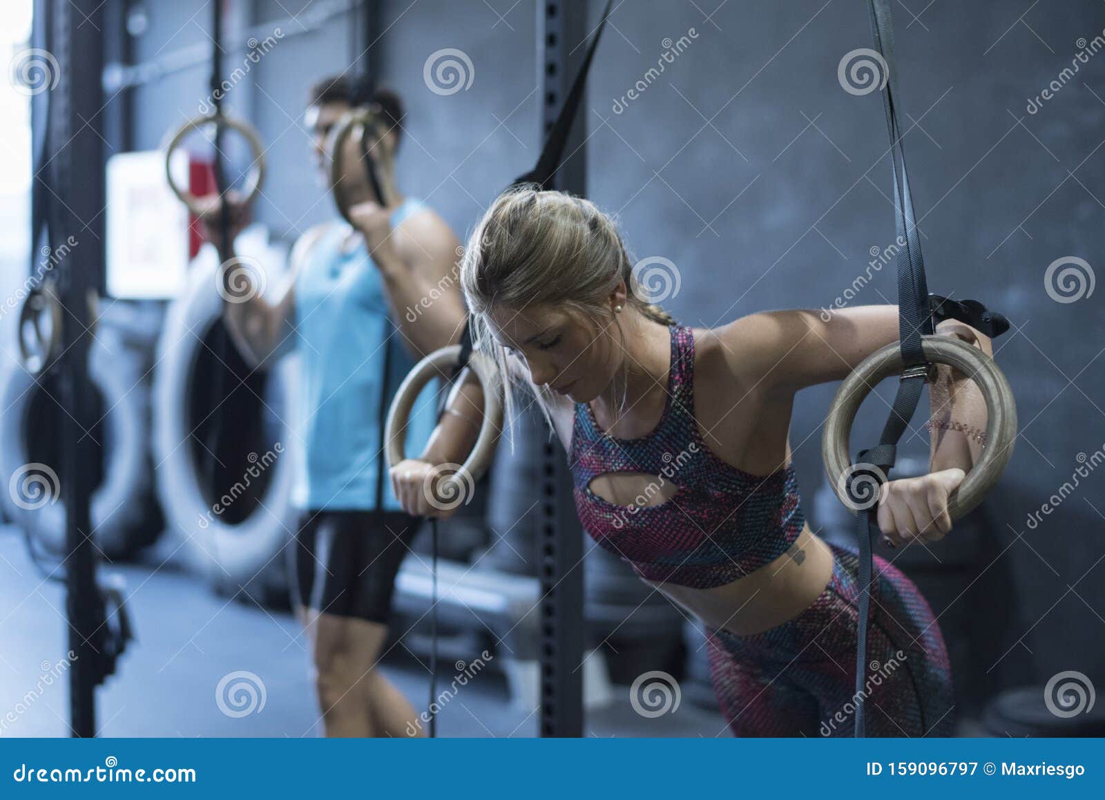 Ring Training, Women Training Olympic Ring with Men Stock Image Image