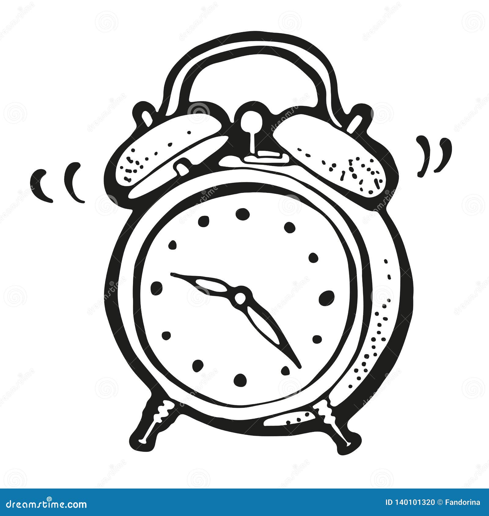 Ringing Alarm Clock Drawing Stock Vector - Illustration of reminder,  morning: 140101320