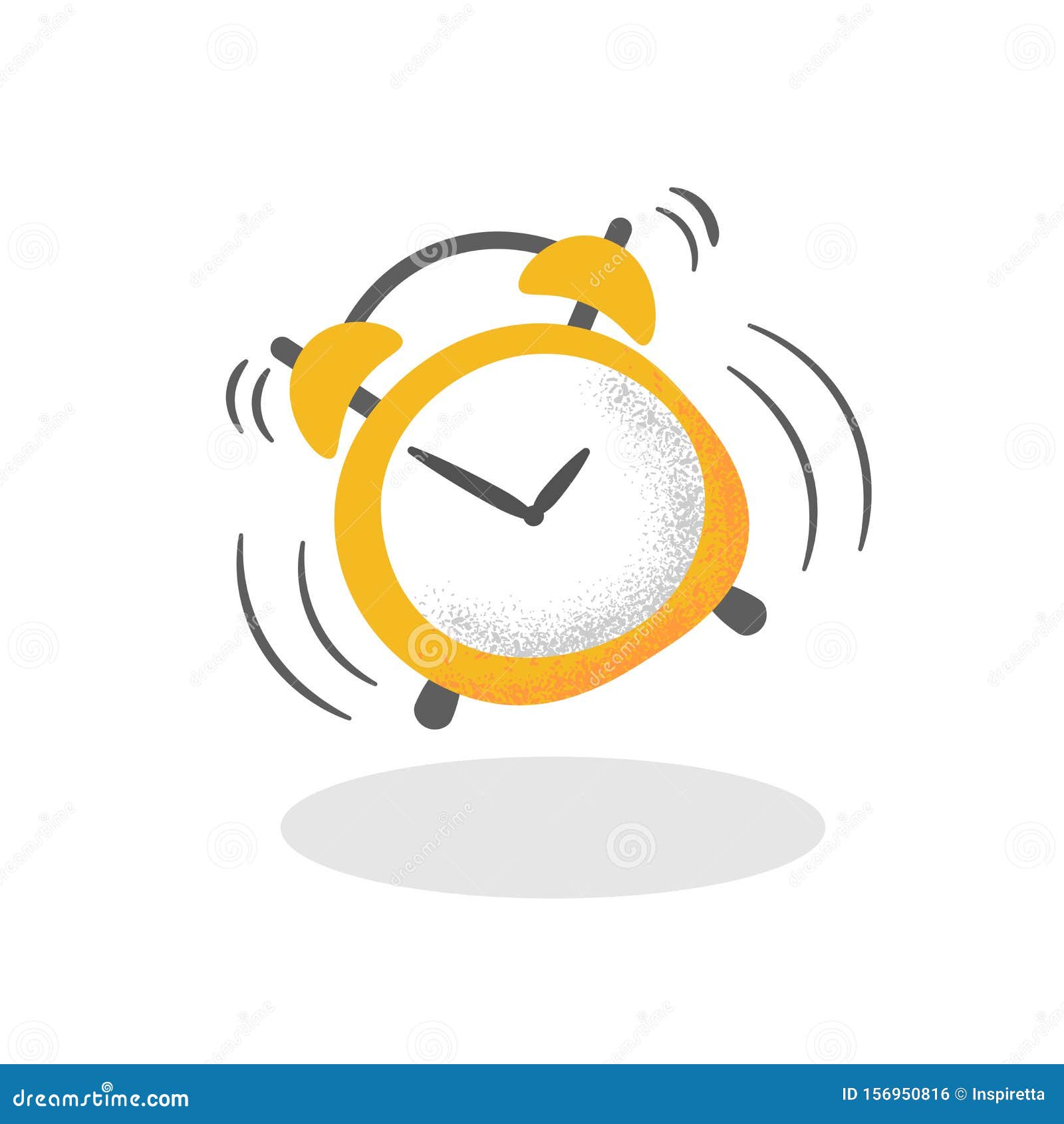 Alarm clock ringing - Wake up retro clock jumping making loud noise and ring  sound. Vector illustration Stock Vector | Adobe Stock