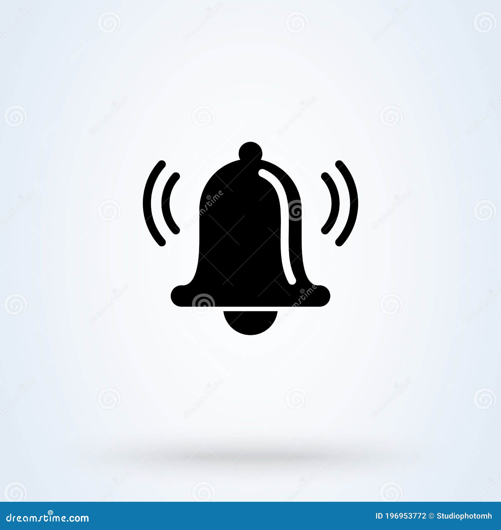 ringing bell sign icon or logo. notification concept. vibrate bell and alarm  