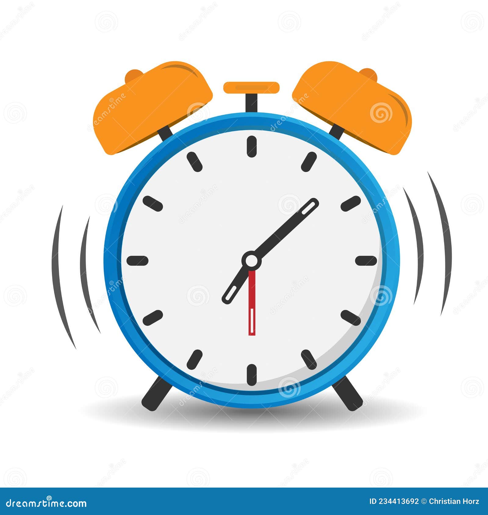 Classic Ringing Alarm Clock Icon With Red Surface RoyaltyFree Stock