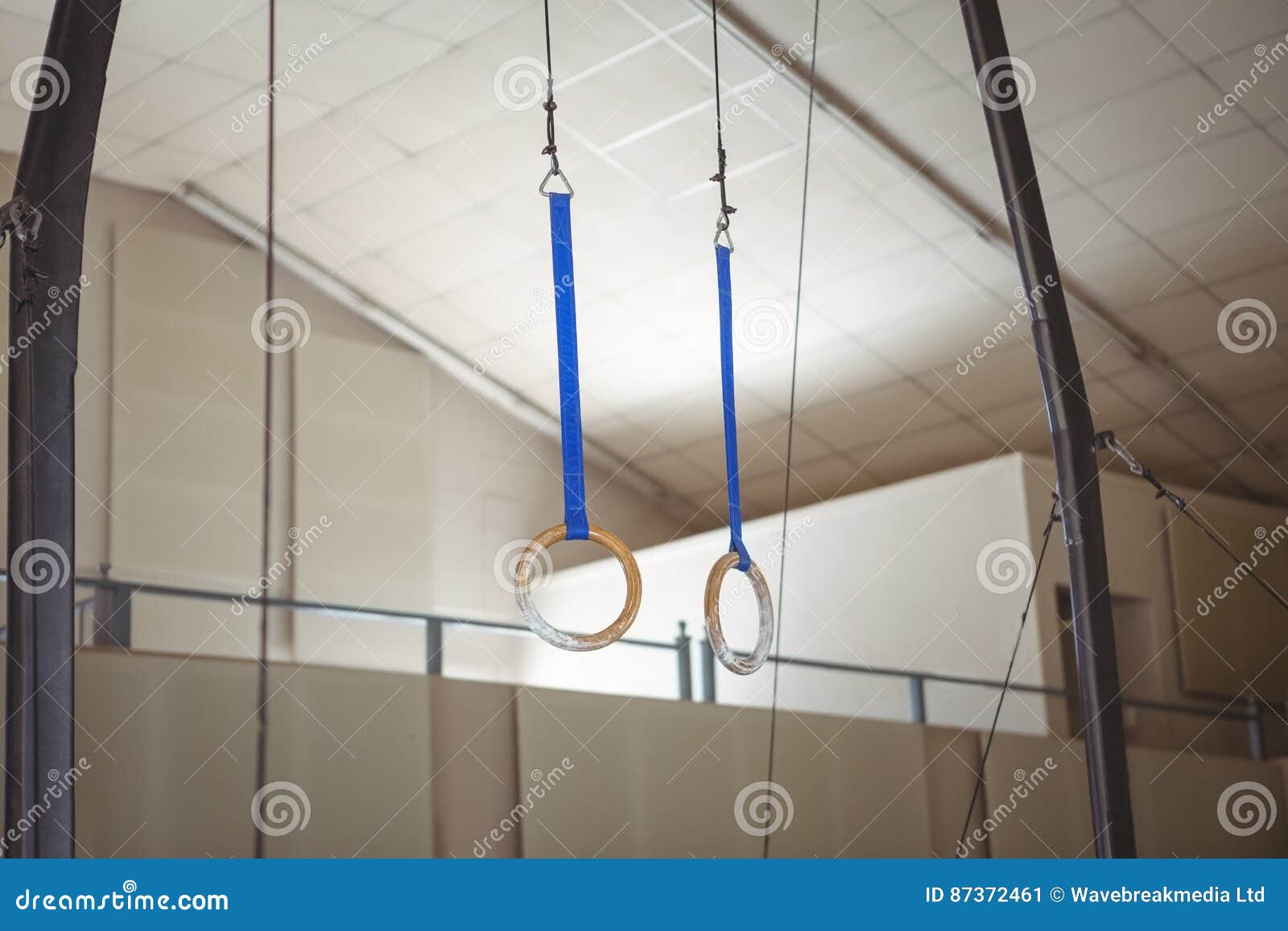 Rings in gymnasium stock image. Image of performing, athlete 87372461