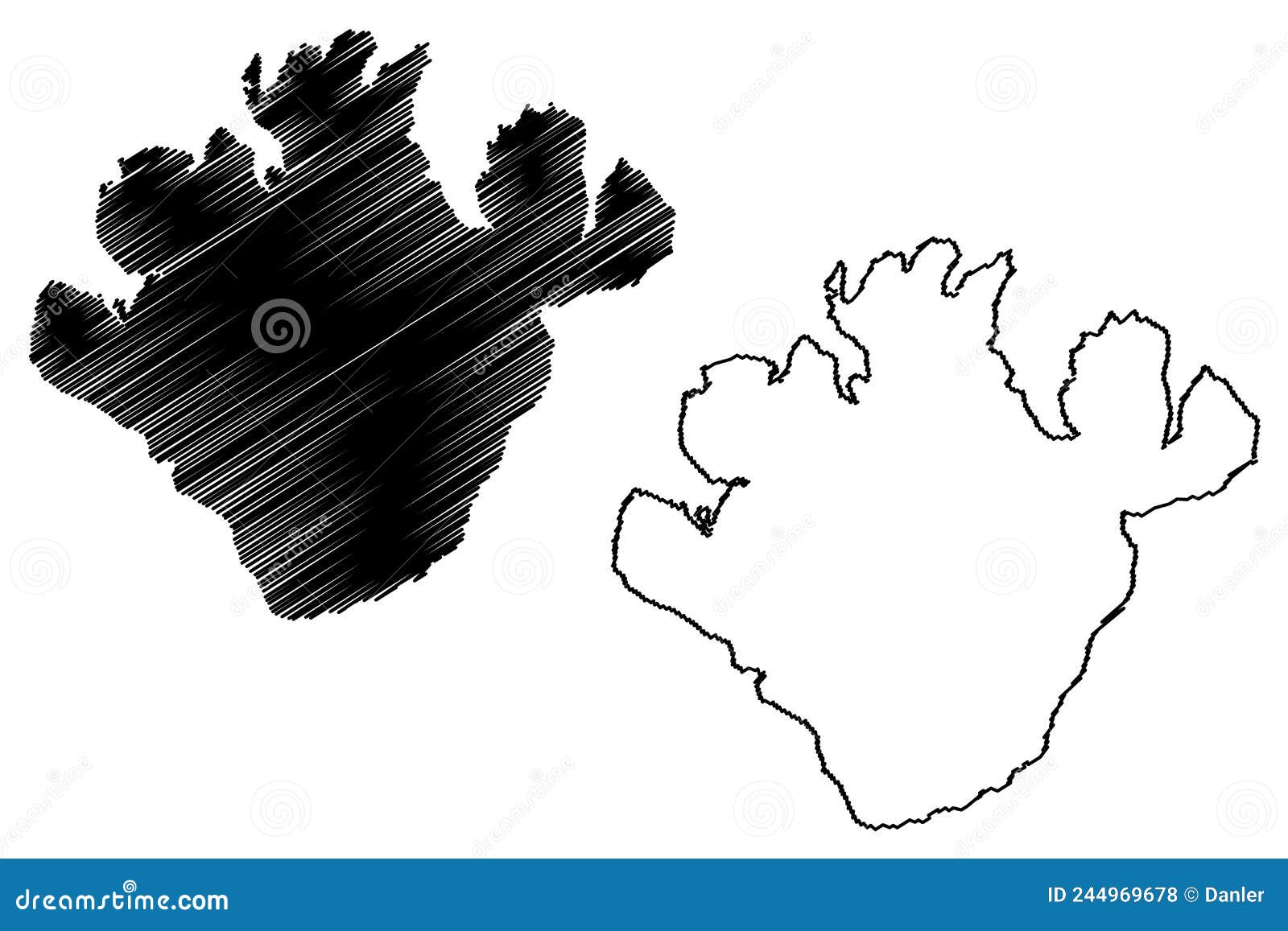 ringvassoya island kingdom of norway map  , scribble sketch ranes map