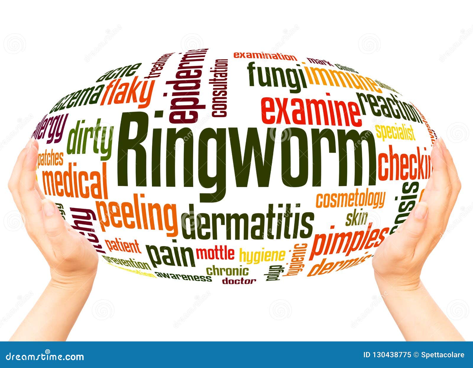 Ringworm Word Cloud And Hand With Marker Concept Stock Photo