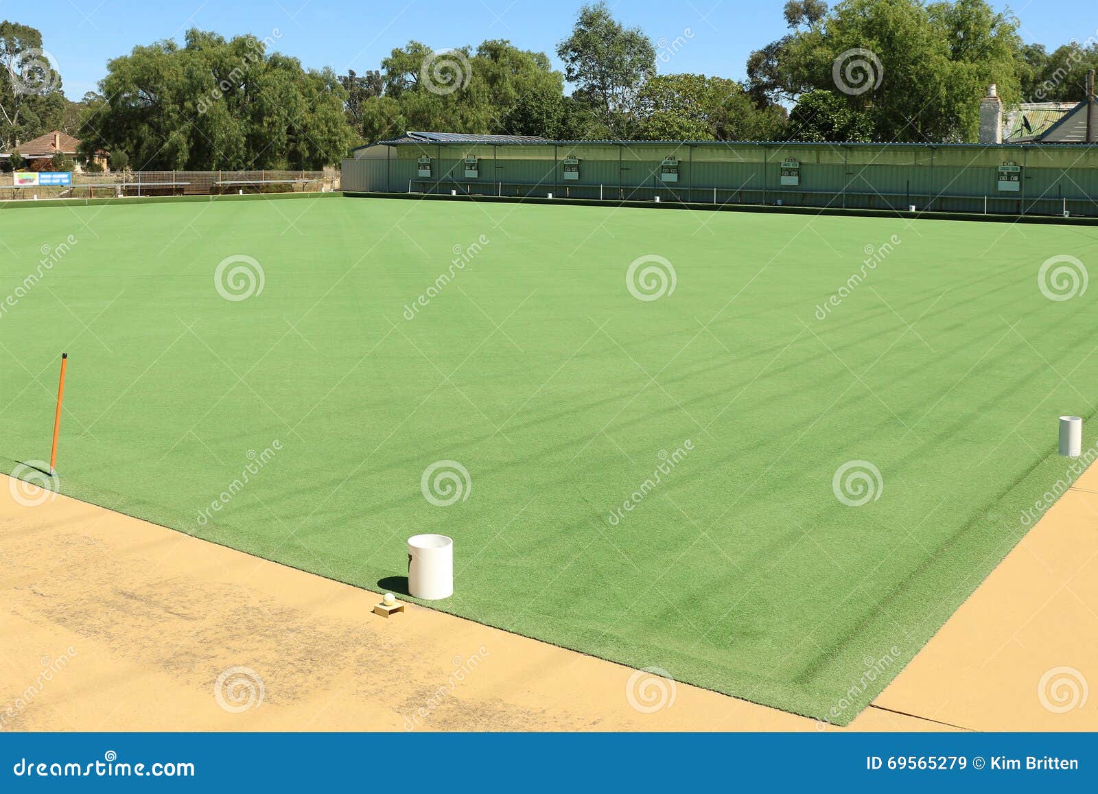 Rinks on an Outdoor Bowling Green Stock Image Image of score