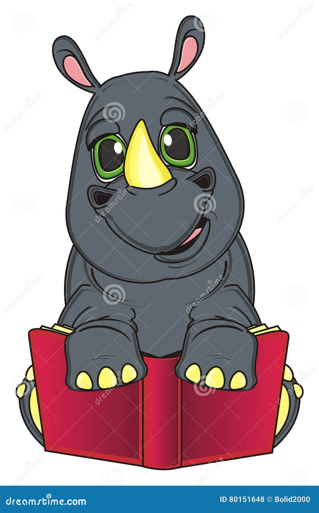 Rinoceronte Con El Libro Stock De Ilustracion Ilustracion De Juguetes 80151648