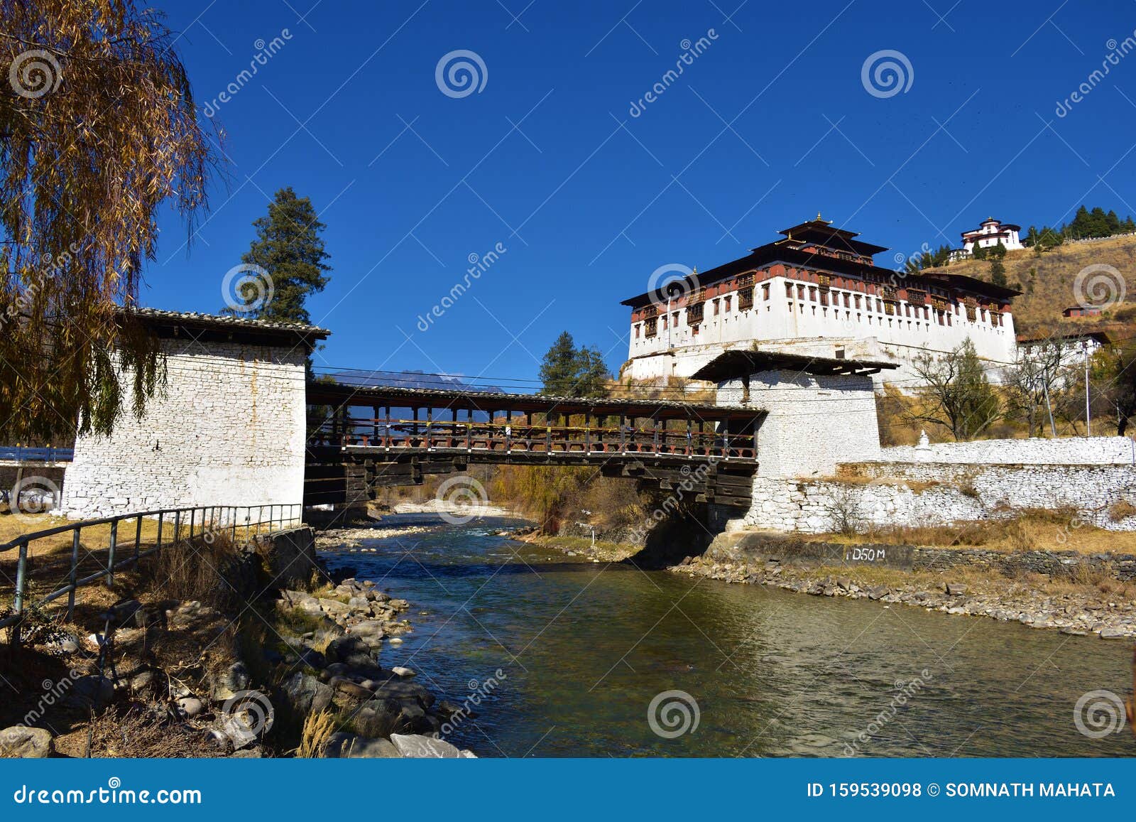 rinpung dzong is a large dzong - buddhist monastery and fortress