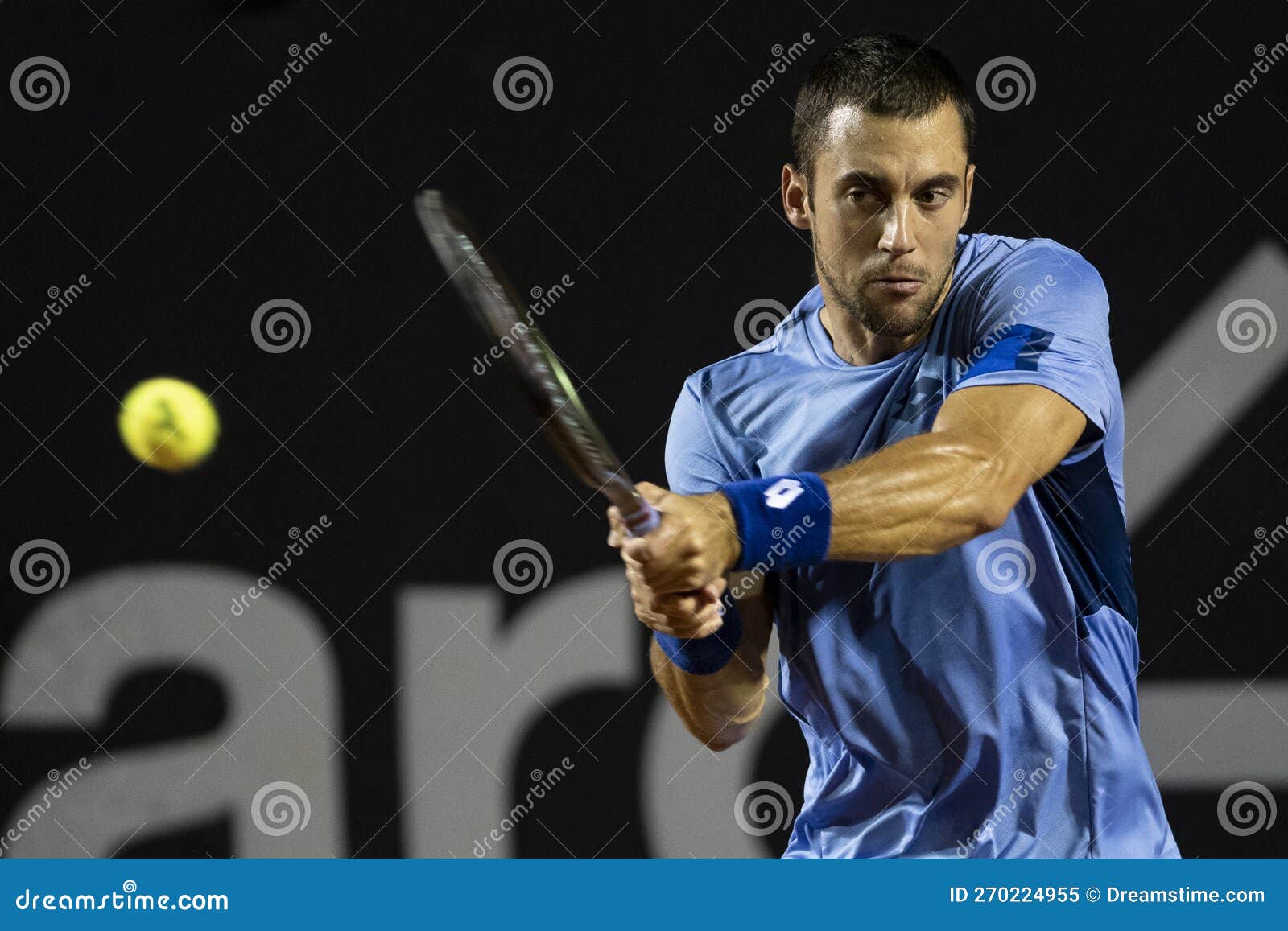 Serbian tennis player Laslo Diere at the Foro Italico. Rome , May News  Photo - Getty Images