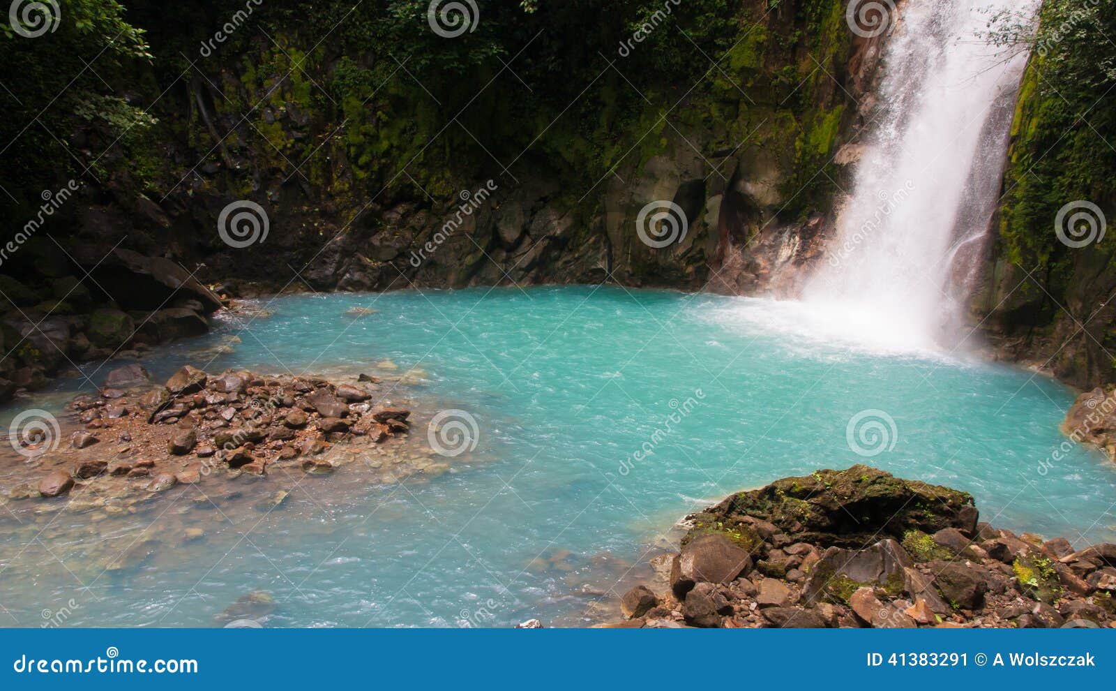 rio celeste river waterfall