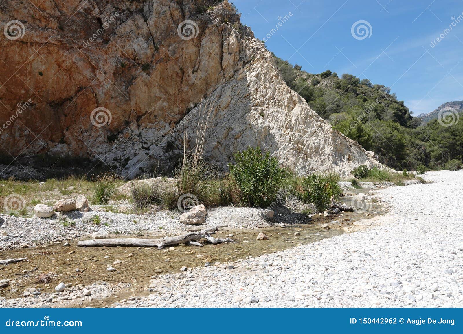 rio chillar river bed in nerja in andalusia, spain