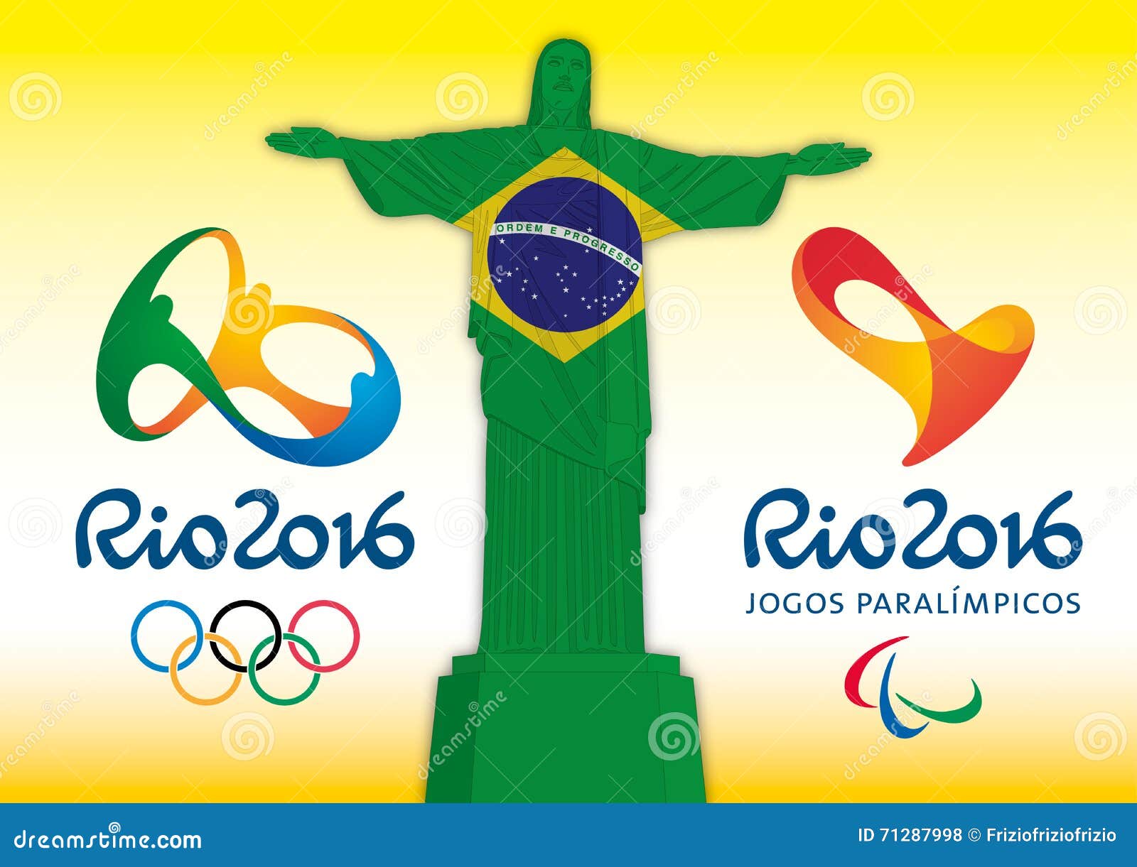 RIO DE JANEIRO - BRASIL - ANO 2016 - Jogos Olímpicos E Jogos 2016 Do  Paralympics, Símbolo Do Redentor De Christ E Logotipos Foto de Stock  Editorial - Ilustração de selo, punho: 71287998