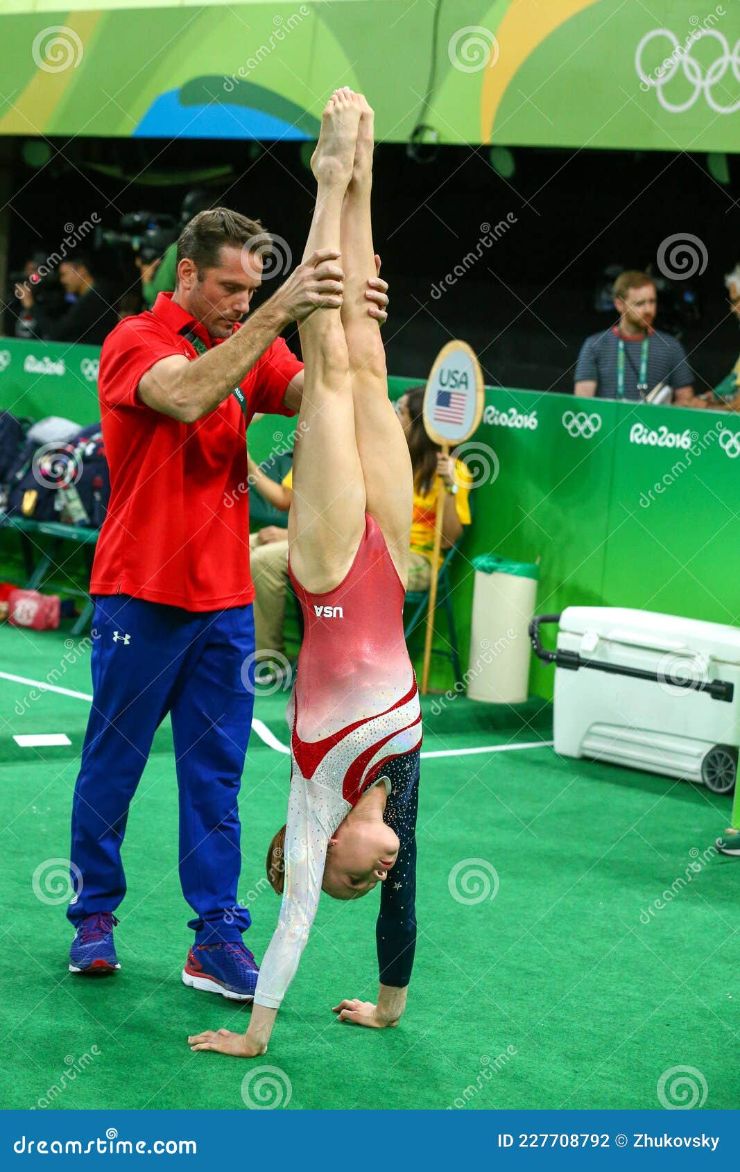 Usa Gymnastics Coach Valeri Liukin And Olympic Champion Madison Kocian 