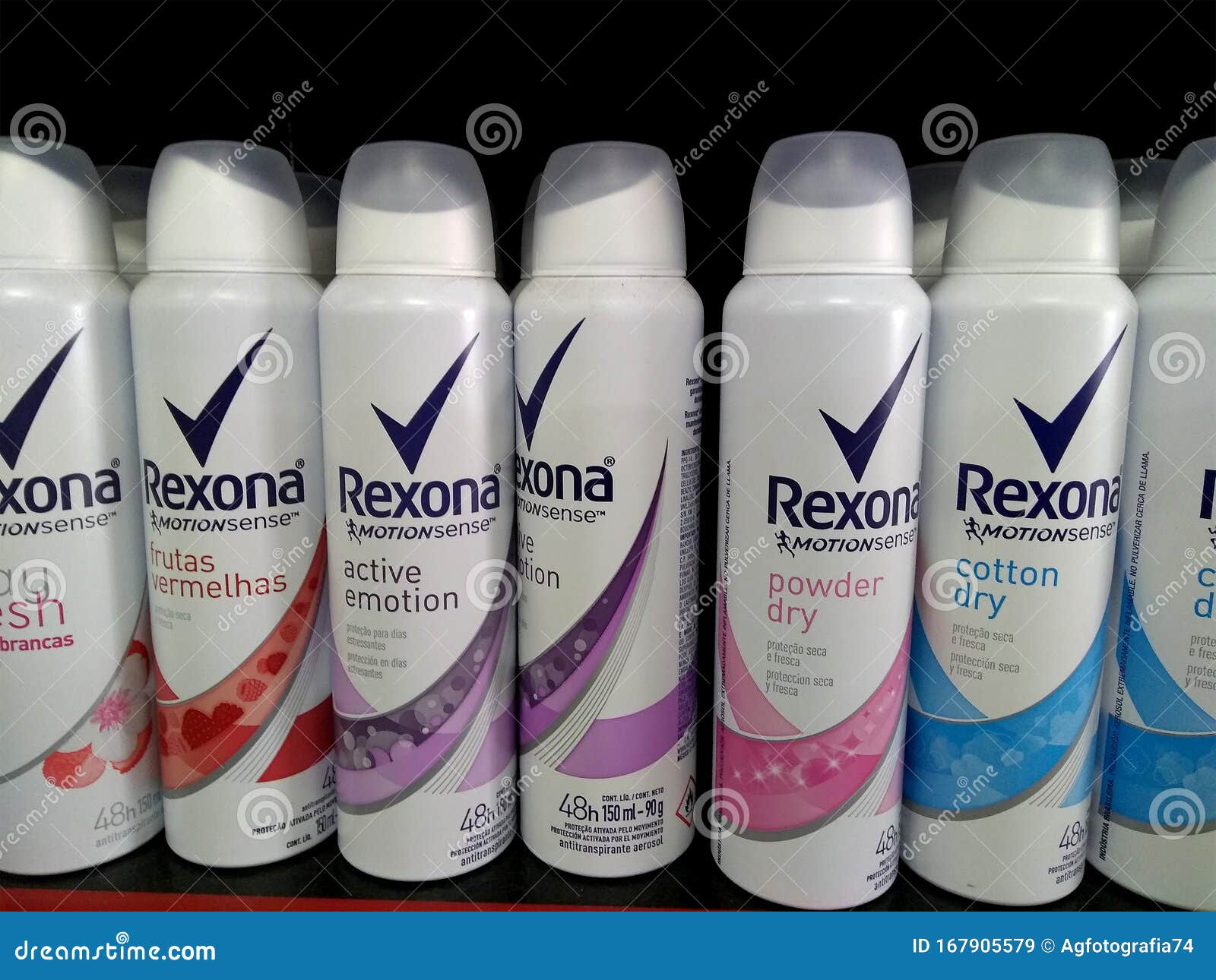 RIO DE JANEIRO, BRAZIL - DECEMBER 27, 2019: Rexona Deodorant Bottles on the  Brazilian Supermarket Shelf. it is a Brand of Hygiene Editorial Stock Image  - Image of cosmetic, freshness: 167905579