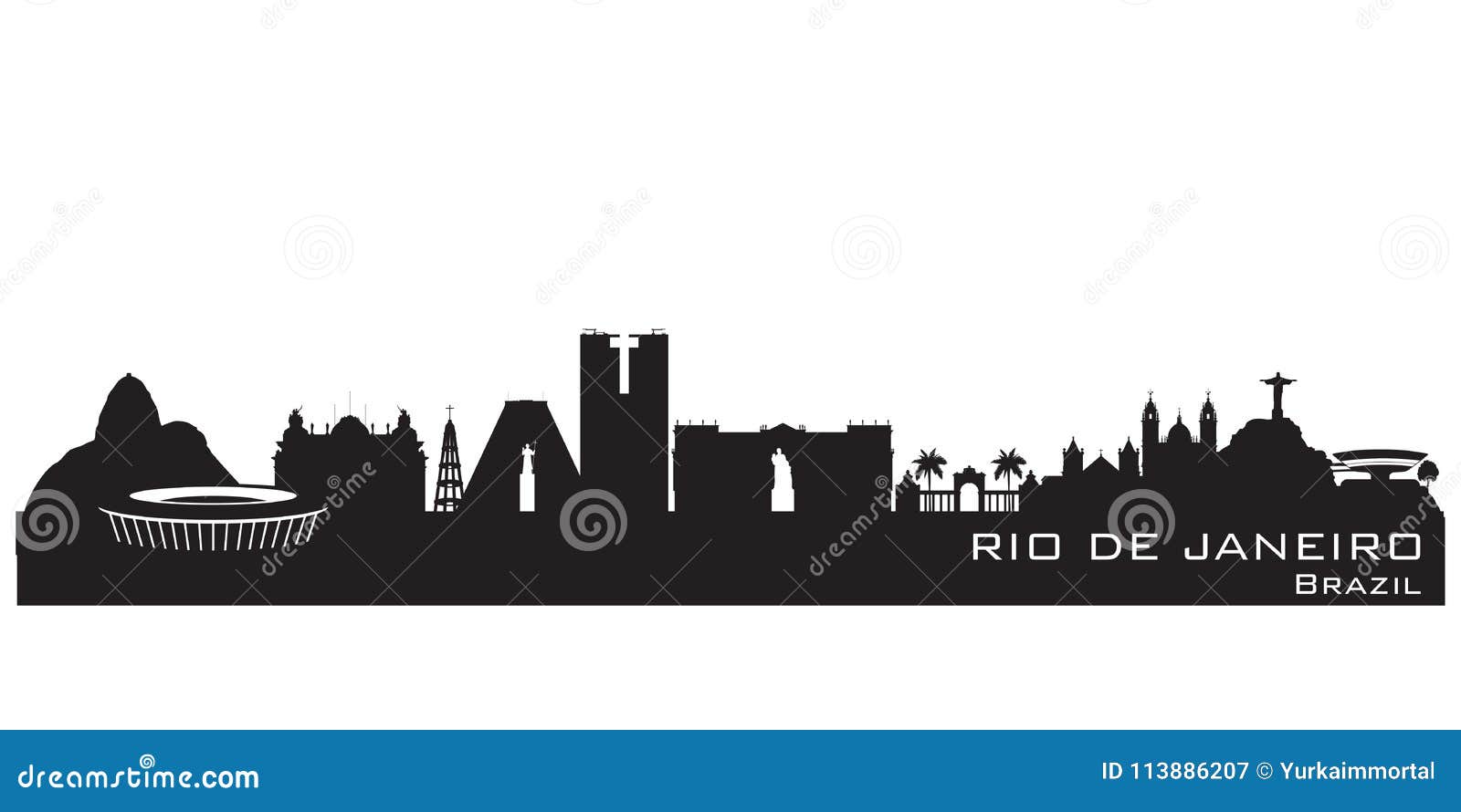 rio de janeiro brazil city skyline  silhouette