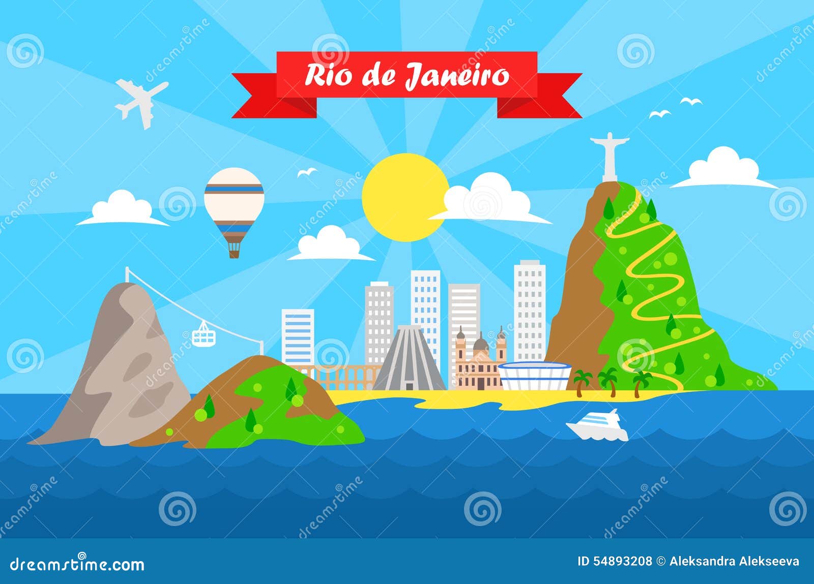 Rio De Janeiro Colorful Background Vector Stock Vector - Illustration