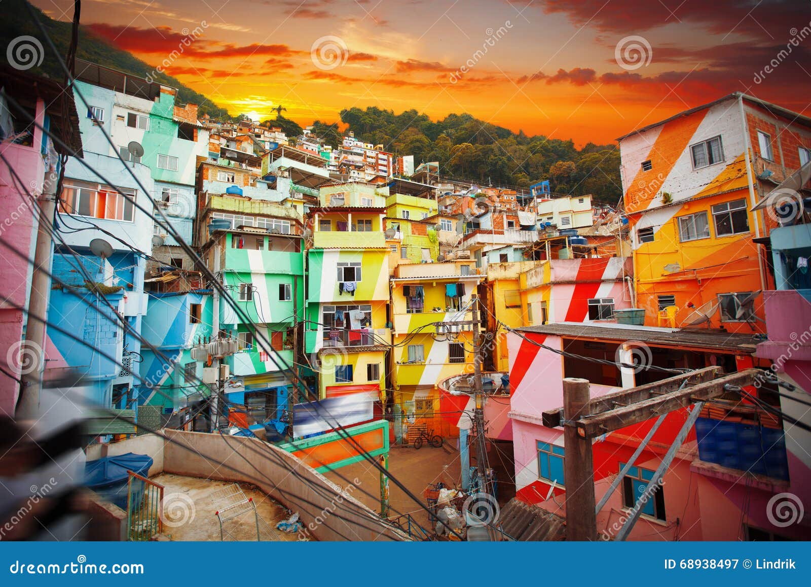 rio de janeiro downtown and favela